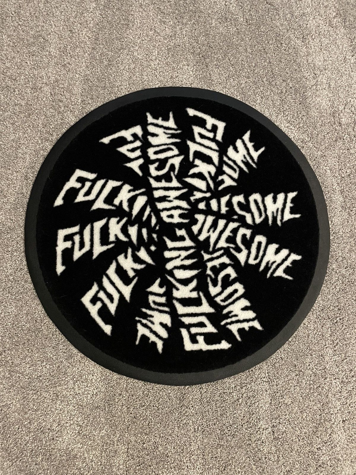 image of Fucking Awesome Spiral Rug in Black, Men's