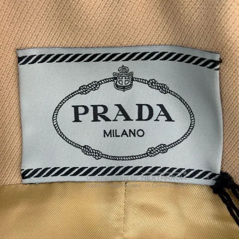 Prada Prada Beige big gold buckle sheep wool tweed coat Size S / US 4 / IT 40 - 5 Thumbnail