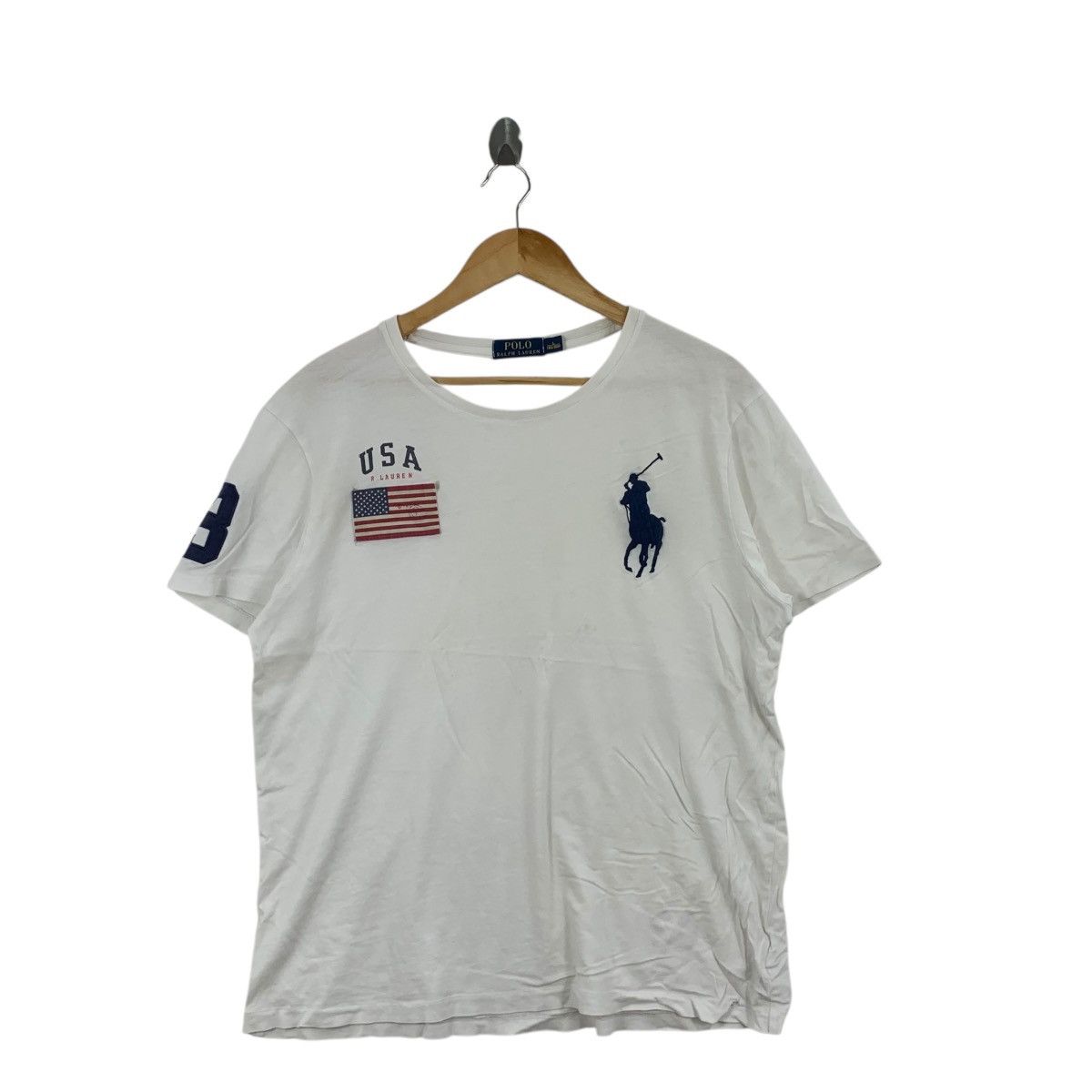 Polo Ralph Lauren POLO RALPH LAUREN USA Flag Team Pony Tee Shirt Top Size US L / EU 52-54 / 3 - 3 Thumbnail