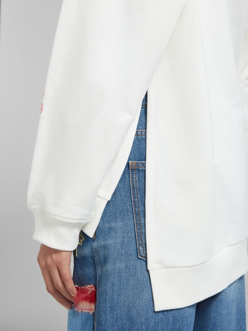 Marni oc11z0525 Cotton Hoodie in White Size XL / US 12-14 / IT 48-50 - 6 Thumbnail