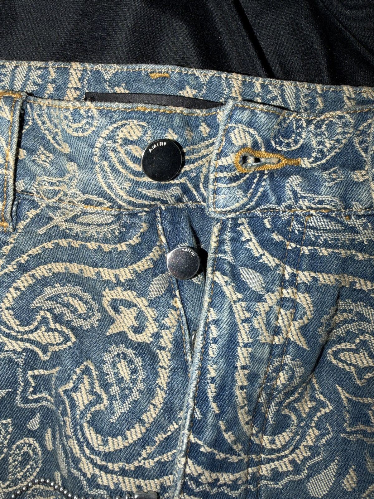 Amiri Amiri Bandana Jacquard Straight Leg Jeans Size US 31 - 5 Thumbnail