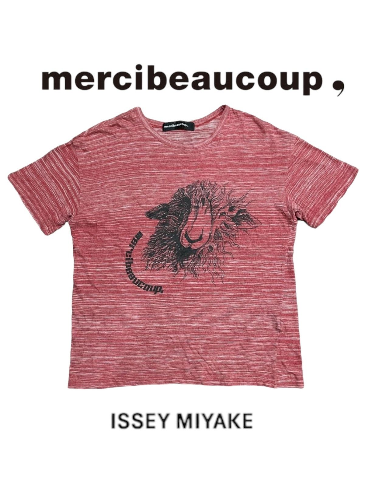 Issey Miyake Mercibeaucoup, Animal illusion Art Spellout Tee Size US L / EU 52-54 / 3 - 1 Thumbnail