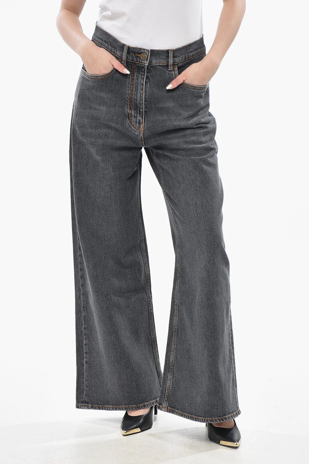 Etro og1mm0426 Straight Leg Jeans in Grey Size 27" / US 4 / IT 40 - 1 Thumbnail