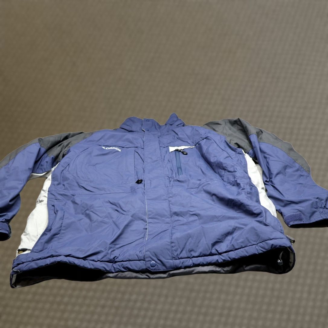 Vintage Columbia Jacket Mens XL Blue Full Zip Wind Rain Winter Fleece Lined Parka Outdoor Casual Travel Sportswear Regular Size Size US XL / EU 56 / 4 - 1 Thumbnail