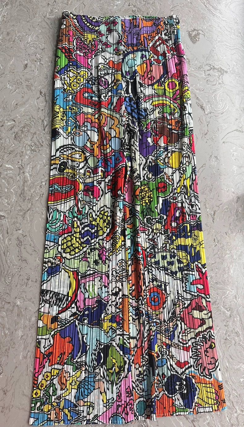 issey miyake size:5 Graffiti pleated pants