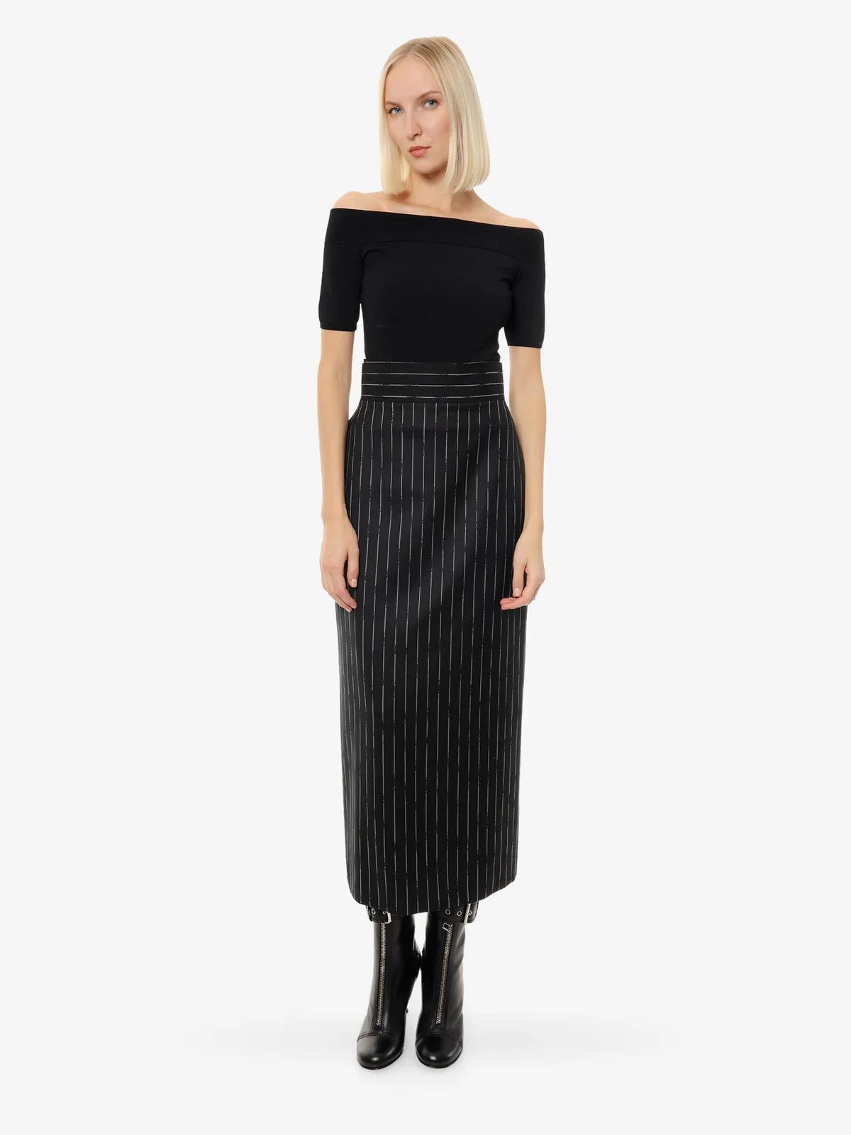 Alexander McQueen o1y0325 Maxi Skirt in Black Size 28" / US 6 / IT 42 - 2 Thumbnail