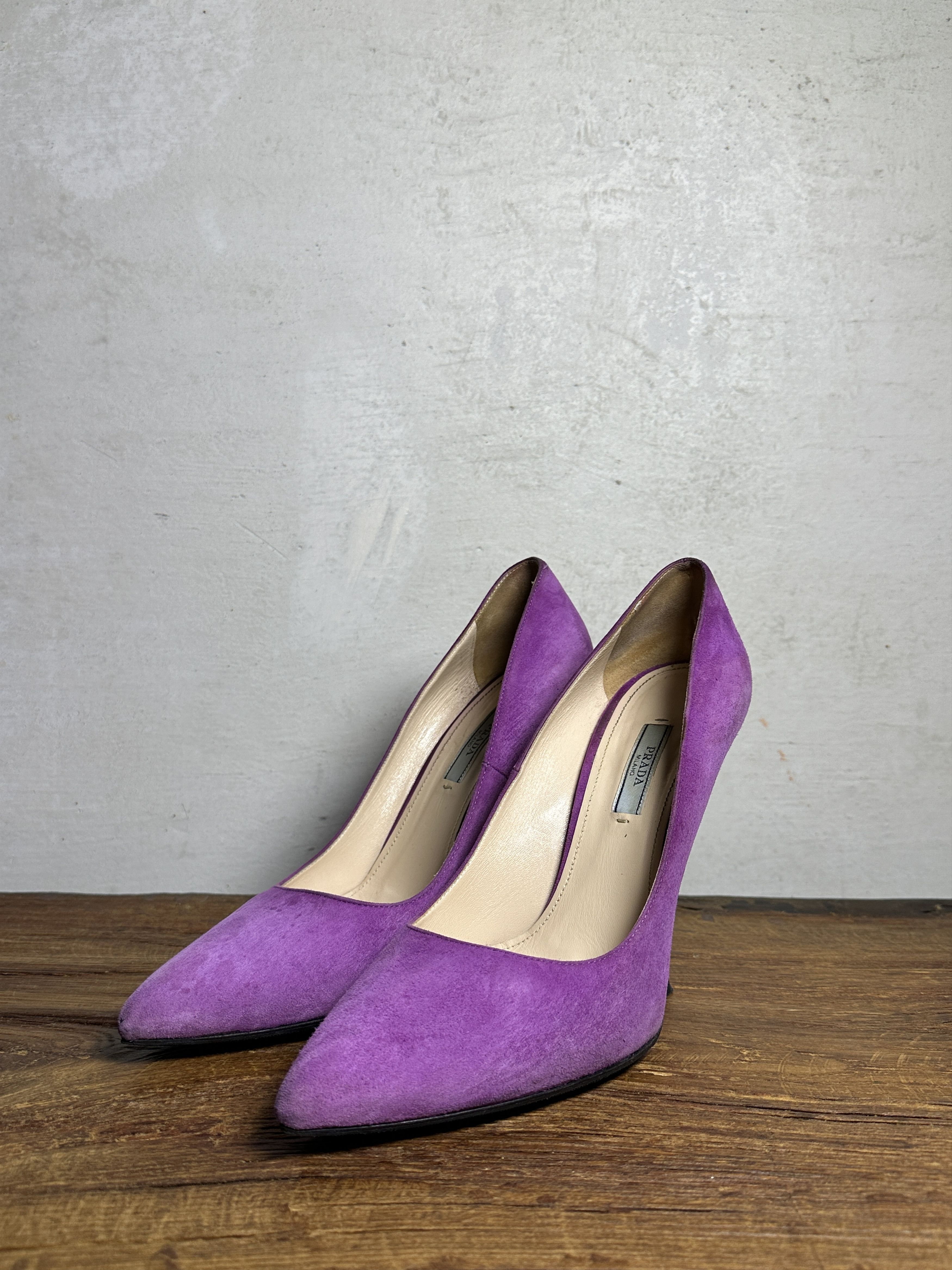 Prada Prada AW10 Suede Fuchsia Heels Size US 10 / IT 40 - 5 Thumbnail