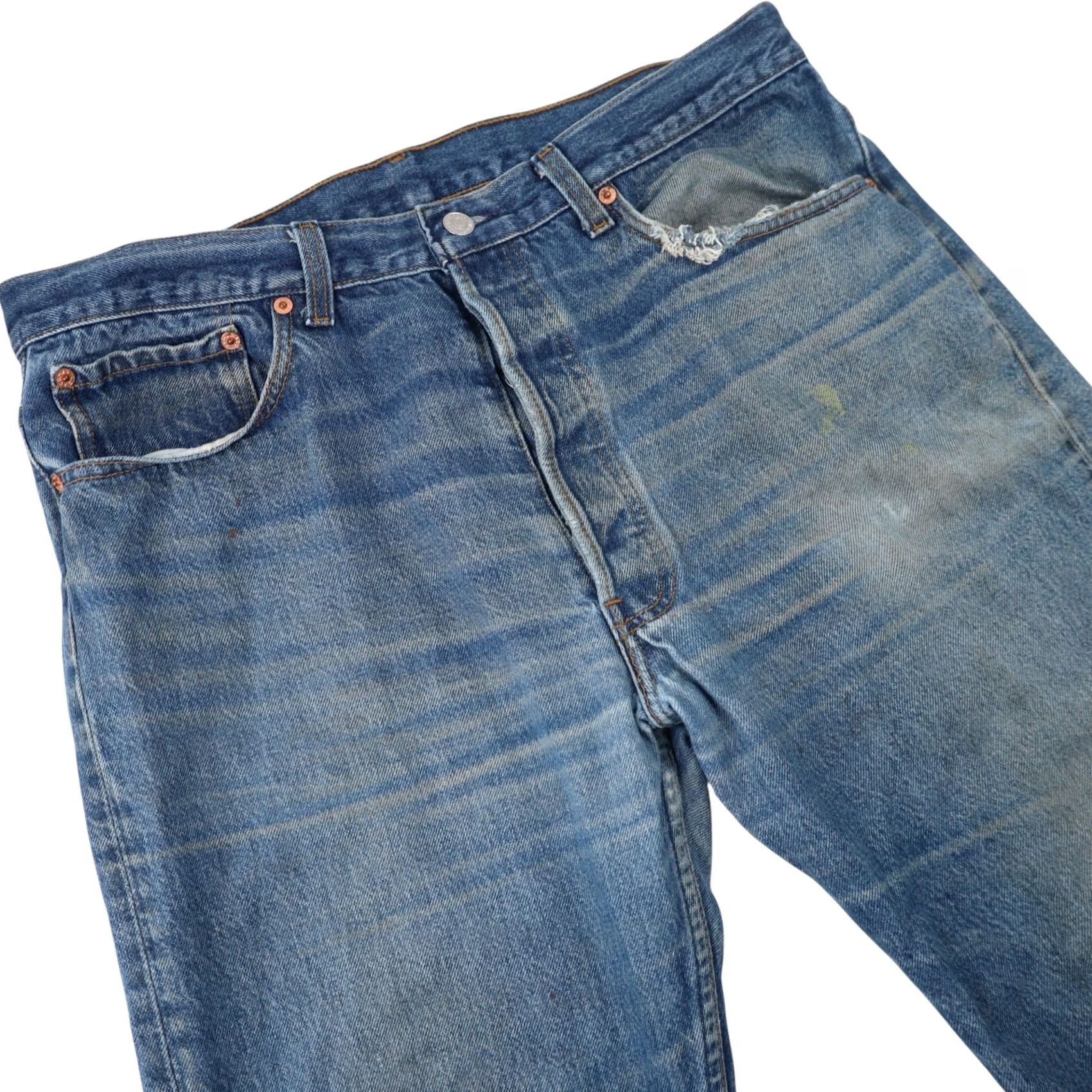 Levi's VINTAGE Levi's 501xx Denim Jeans Blue Mens 38x33 Regular Distressed USA Made Straight 90s? Size US 38 / EU 54 - 3 Thumbnail