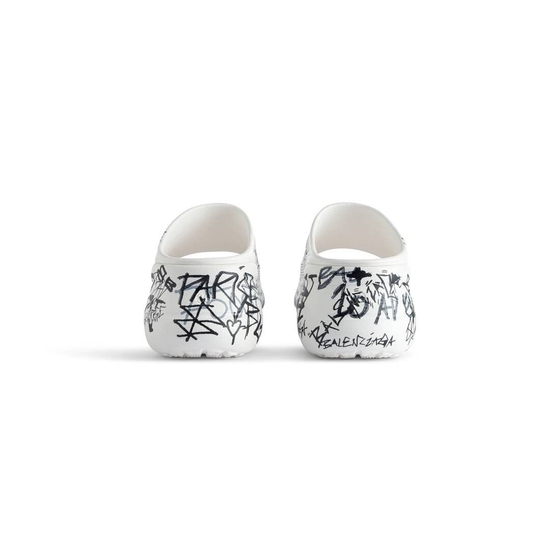 o1tr1nto1125 Pool Crocs™ Graffiti Slide Sandals in White