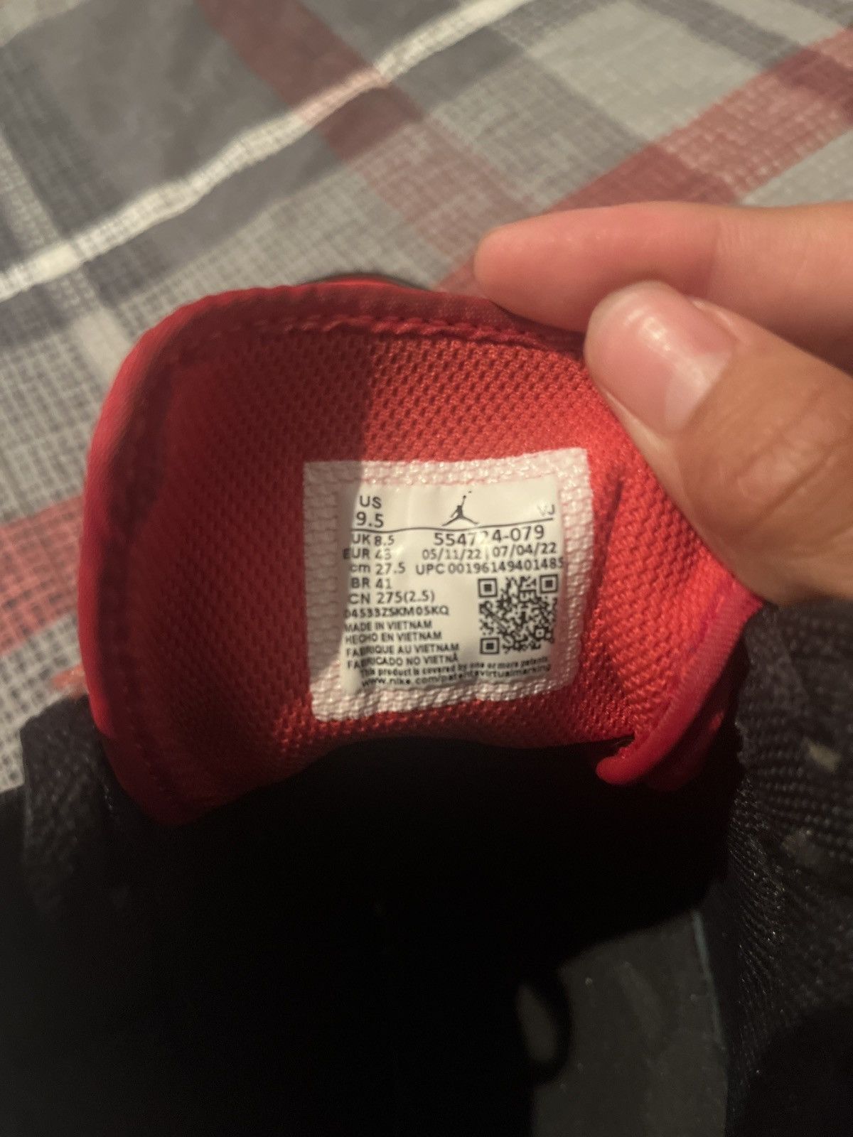 Nike Jordan 1 black gym red Size US 9.5 / EU 42-43 - 6 Thumbnail