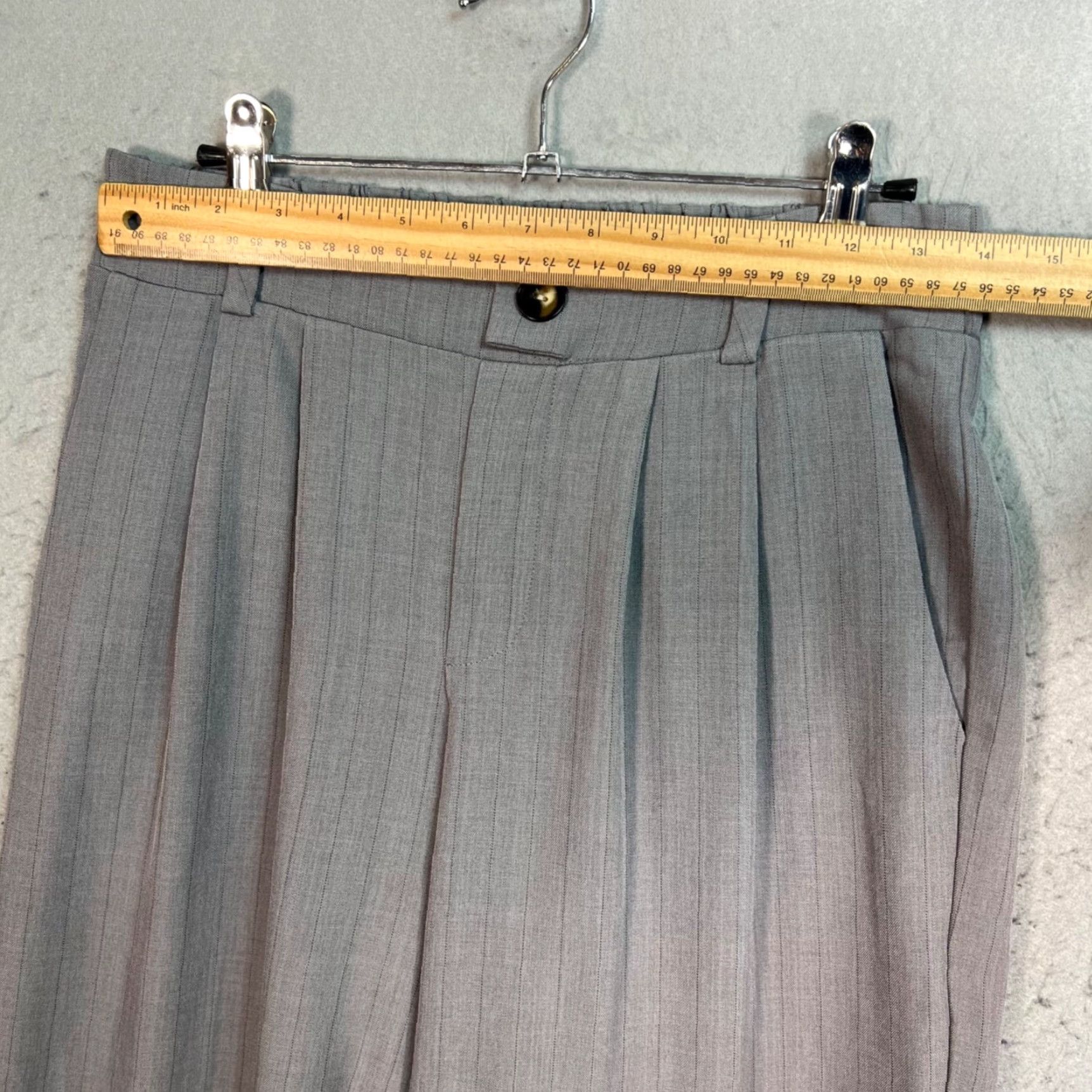 Vintage Tullea Womens Size Medium Gray Pleated Wide-Leg Pants Size 32" / US 10 / IT 46 - 6 Thumbnail