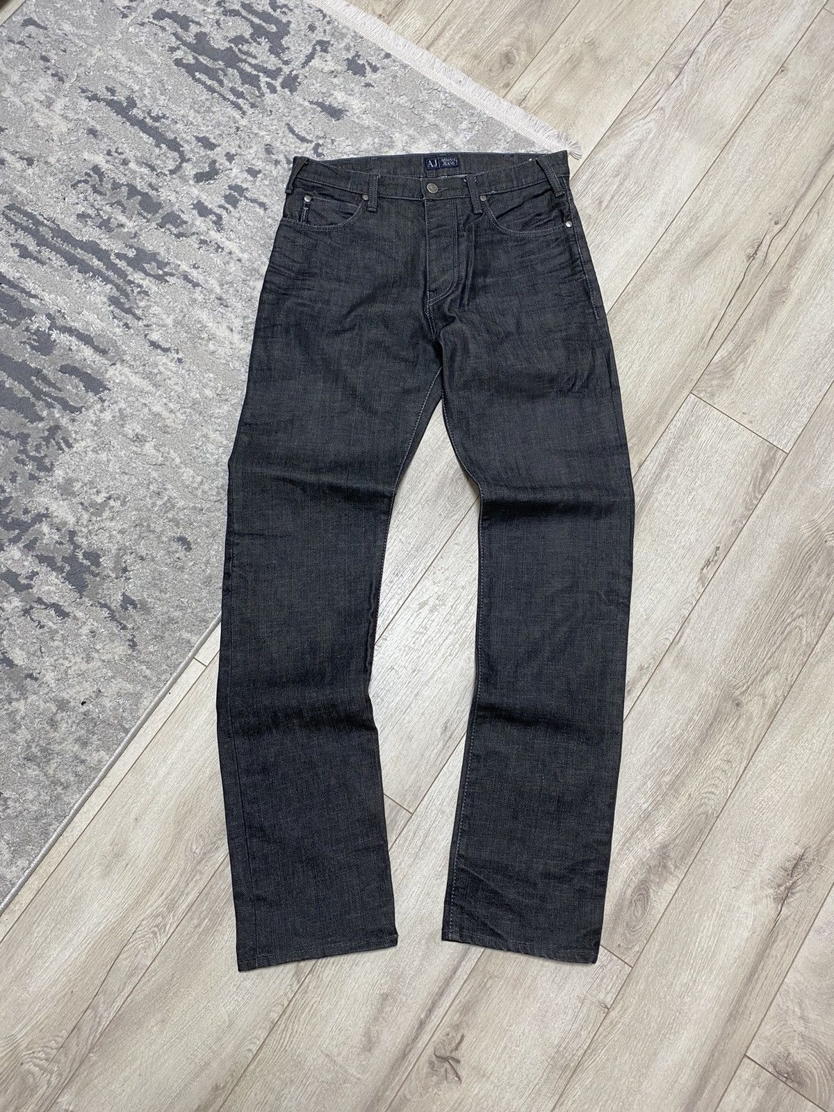 Armani Vintage Armani Baggy Jeans Silver Metal Logo Size US 32 / EU 48 - 2 Thumbnail