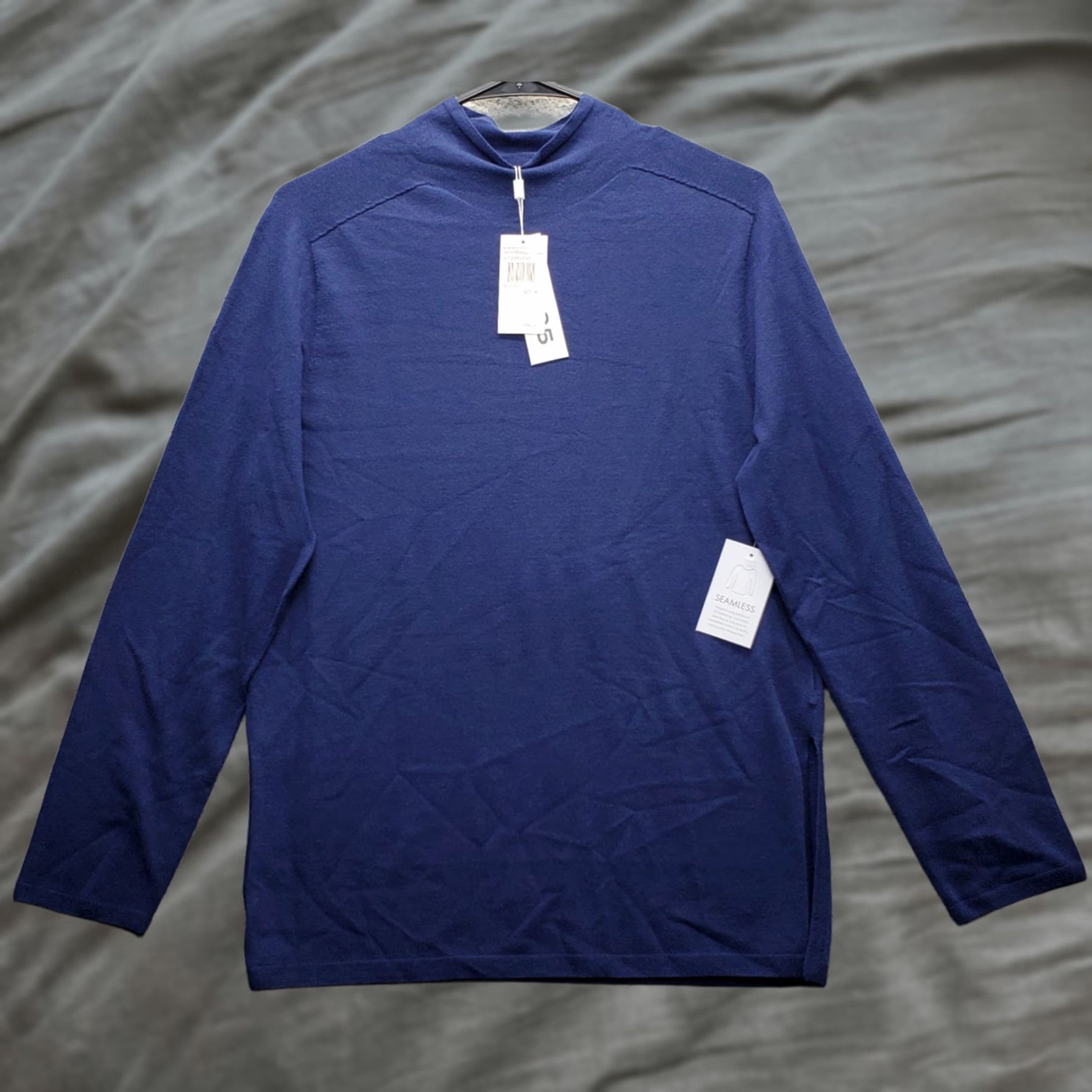 Vintage 525 America Top Womens Medium Navy Regular Fit Long Sleeve Mock Neck Shirt Size M / US 6-8 / IT 42-44 - 1 Thumbnail