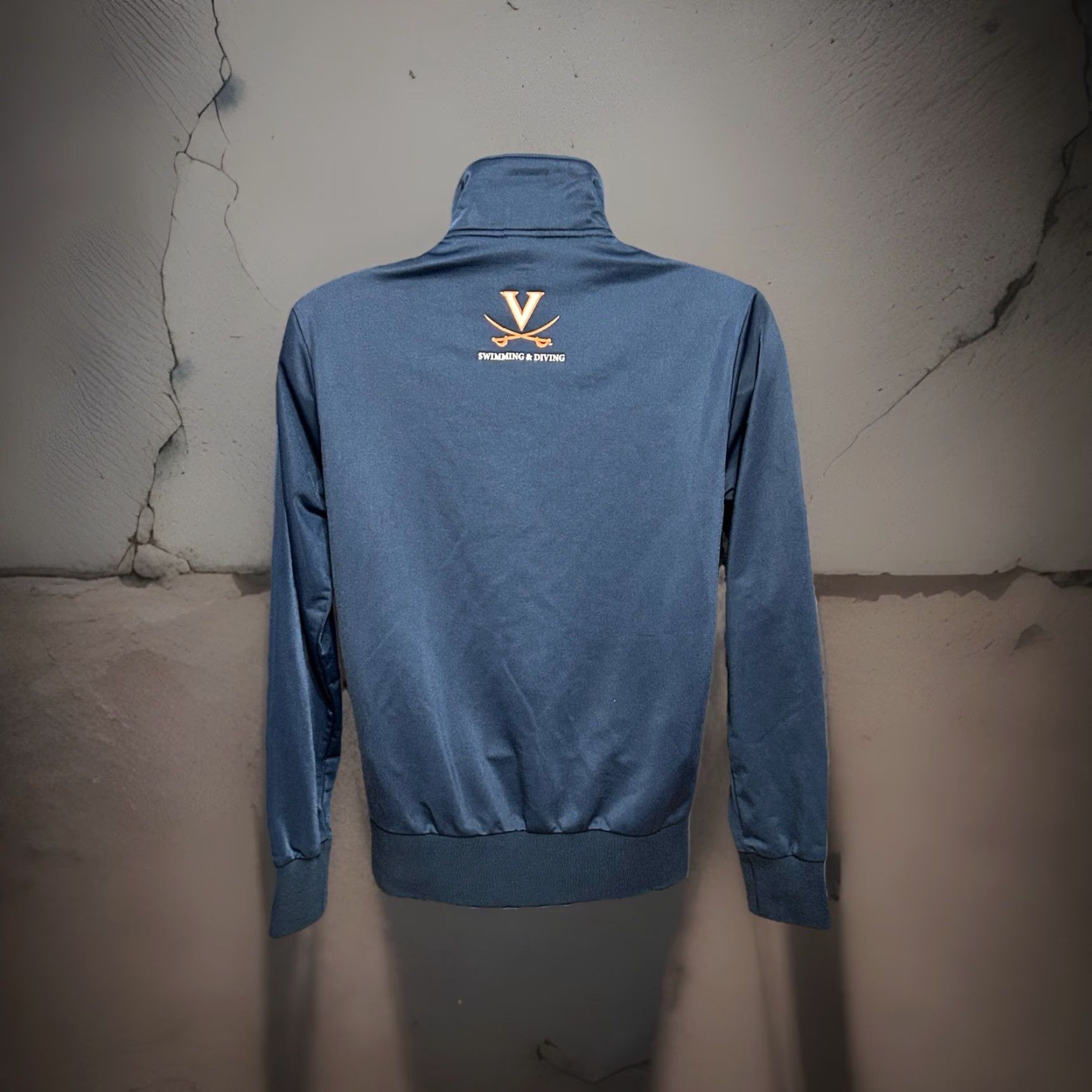 Vintage Arena University Of Virginia Swimming & Diving Full Zip Jacket Men M Blue Solid Mock Collar Zip VERS Size US M / EU 48-50 / 2 - 6 Thumbnail