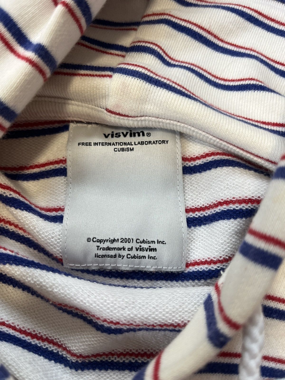 Visvim Visvim White Striped Hooded Sweatshirt XL Size US XL / EU 56 / 4 - 5 Thumbnail