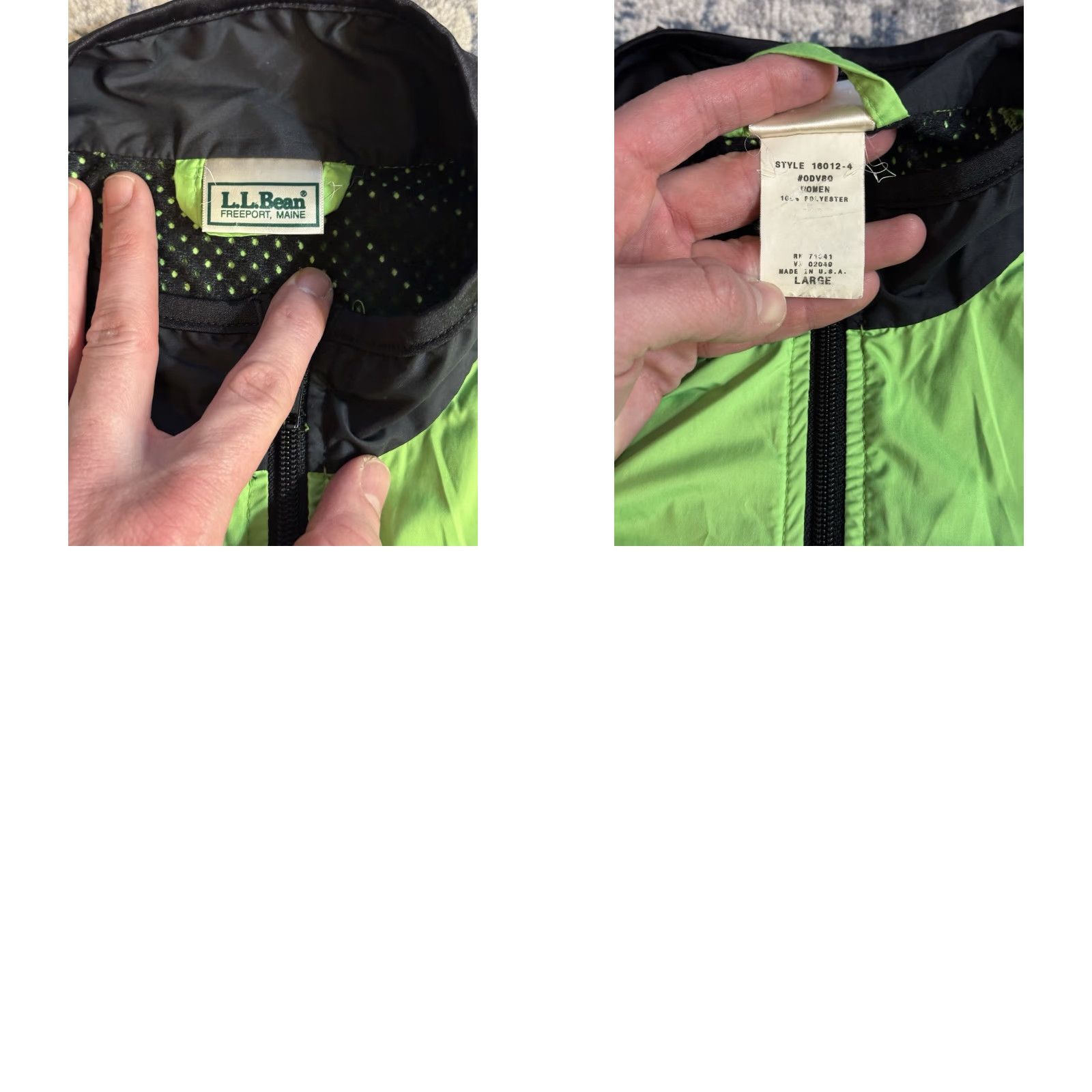 Vintage VINTAGE 90s L.L. Bean Women’s Neon Green Nylon Full Zip Cycling Jacket Large USA Women Jacket Green 90s Logo Windbreaker Full Zip Mens? Size L / US 10 / IT 46 - 8 Thumbnail