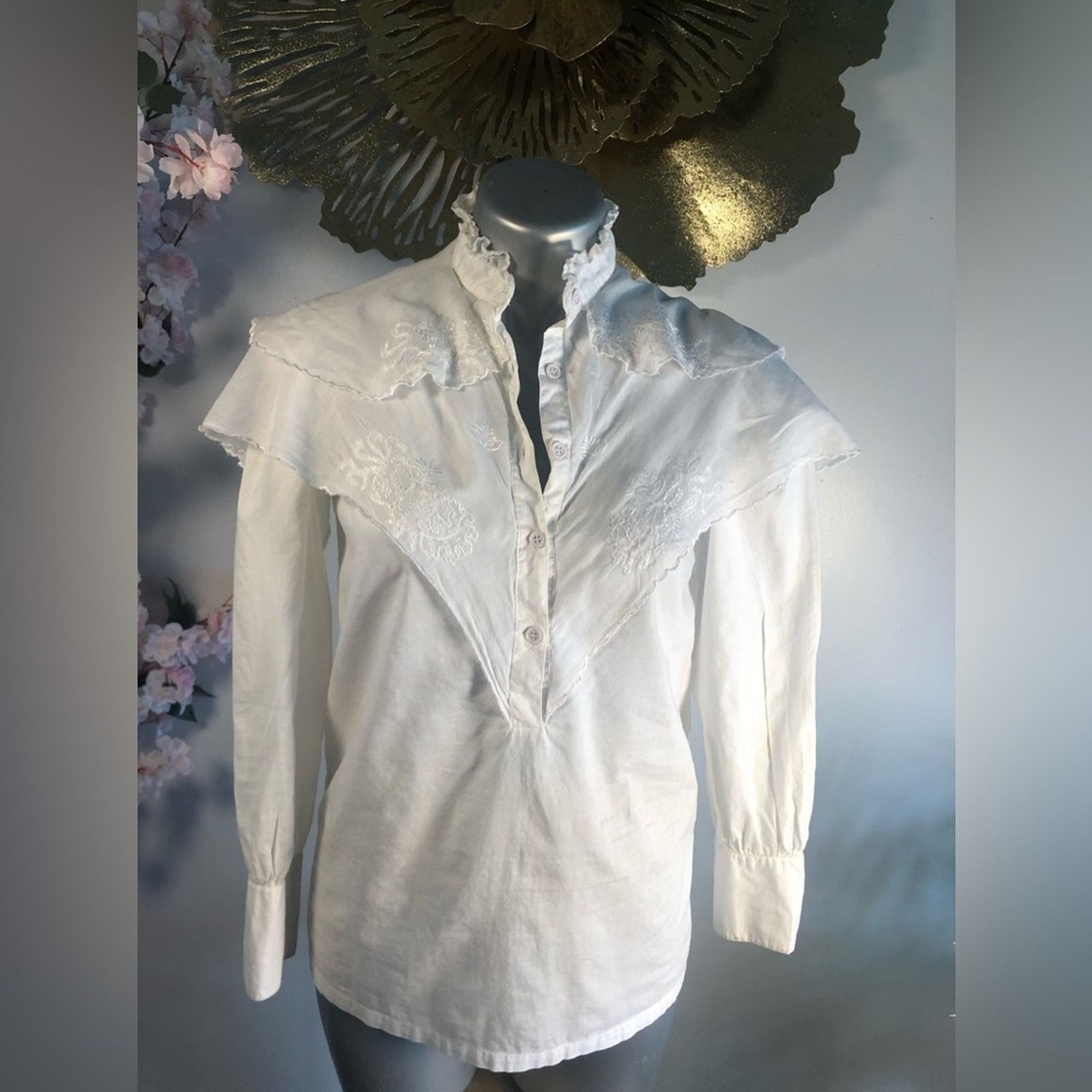 NBDN Nobrandedon Shirt Embroidered layered button down top Size XS / US 0-2 / IT 36-38 - 5 Thumbnail