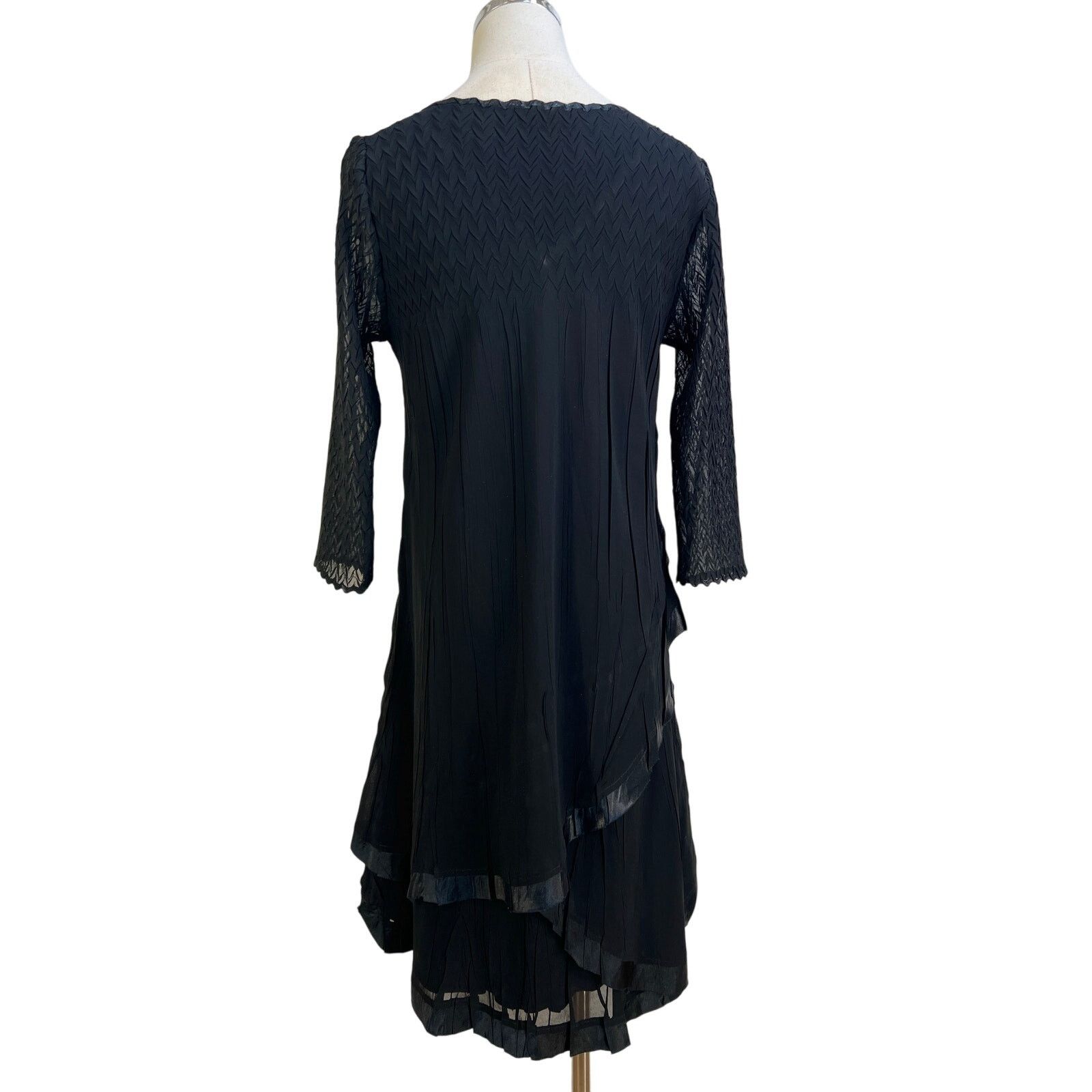 Other Komarov Tiered V-Neck Midi Dress Black Size M / US 6-8 / IT 42-44 - 10 Thumbnail