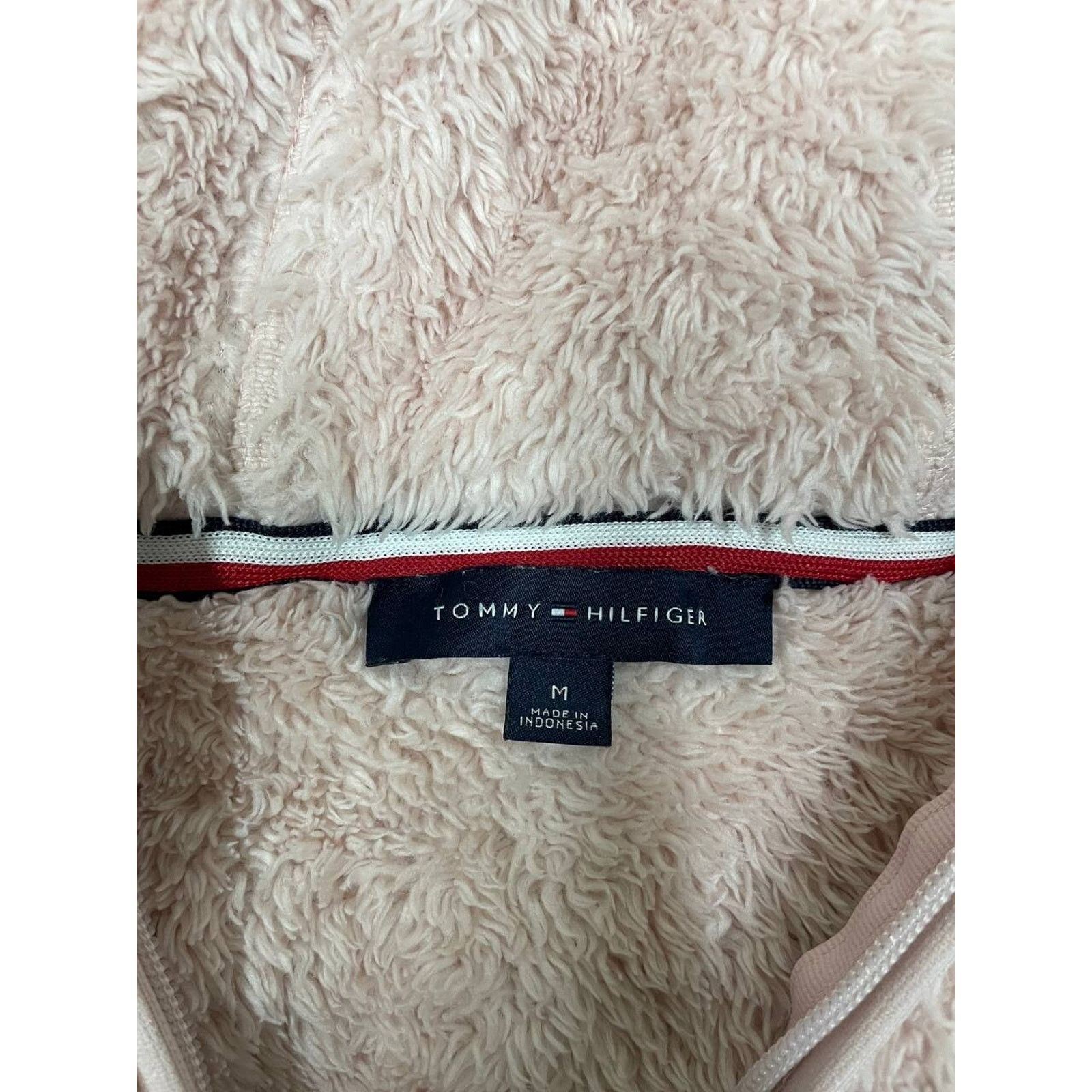 Tommy Hilfiger Vintage Tommy Hilfiger Fuzzy Hooded ZipUp Jacket Pink Size M Size M / US 6-8 / IT 42-44 - 10 Thumbnail