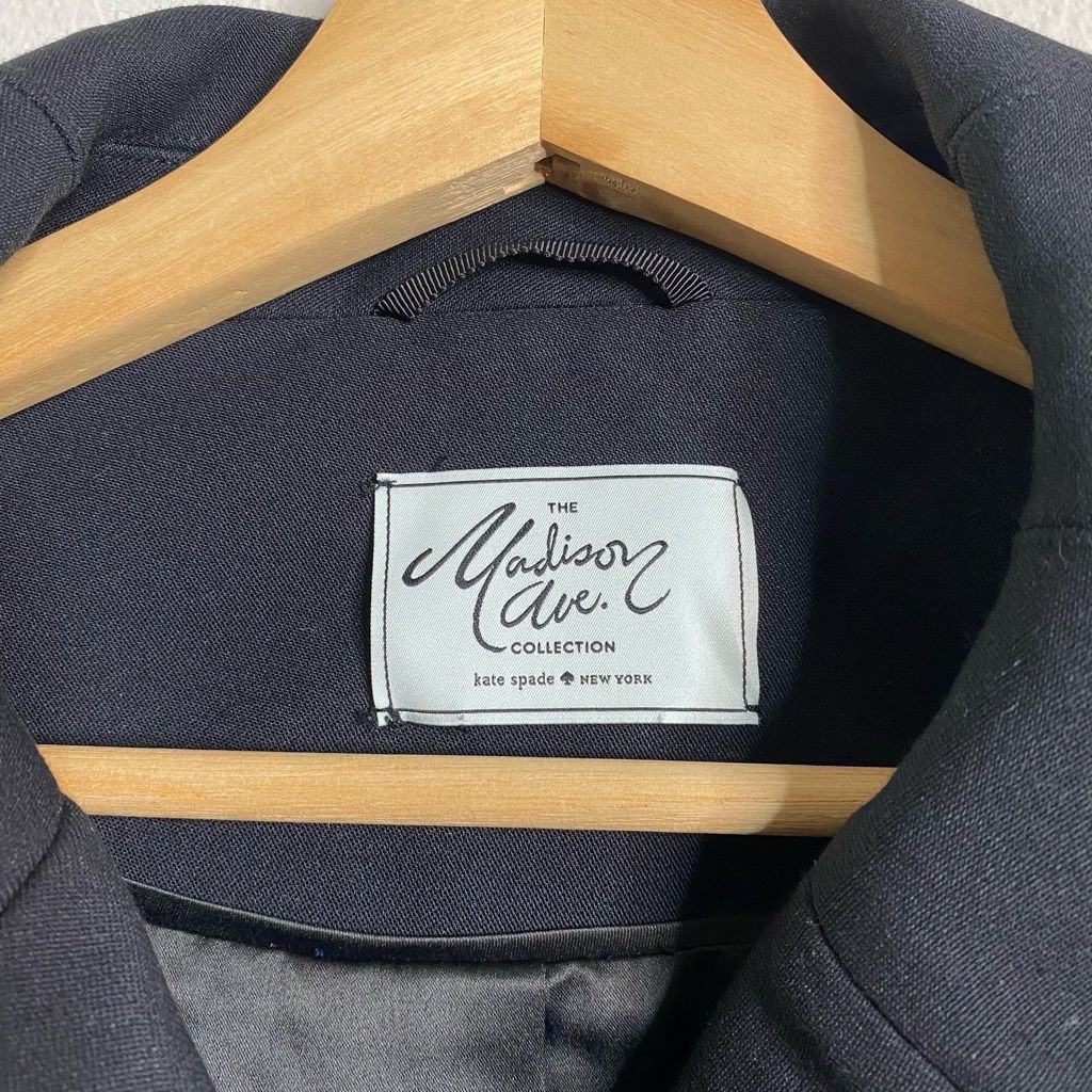 Kate Spade Kate Spade Madison Ave Pea Coat Black Button Front Greer Coa Size L / US 10 / IT 46 - 7 Thumbnail