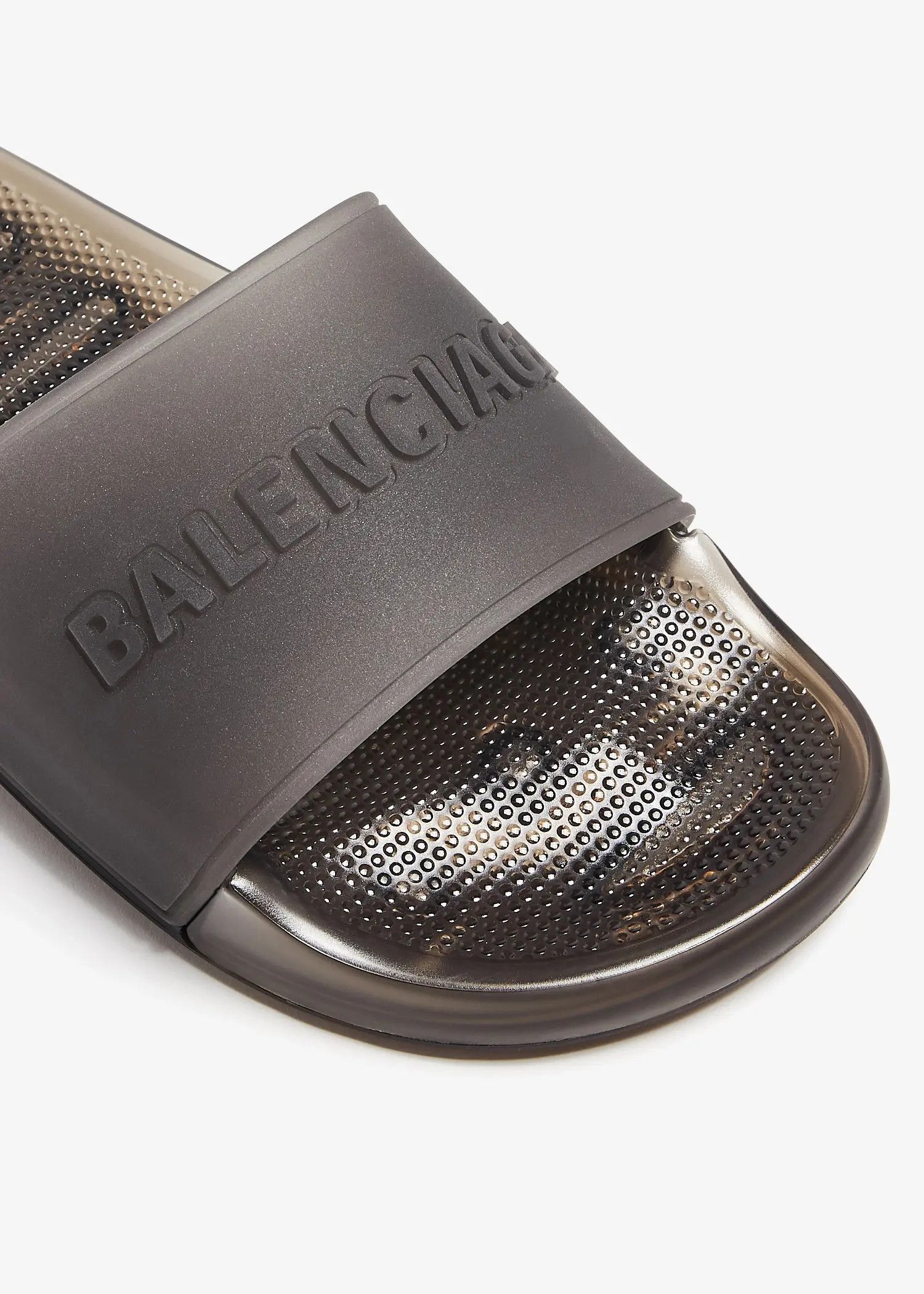 Balenciaga o1w1db10526 Pool Transparent Slide Sandals in Black Size US 10 / IT 40 - 2 Thumbnail