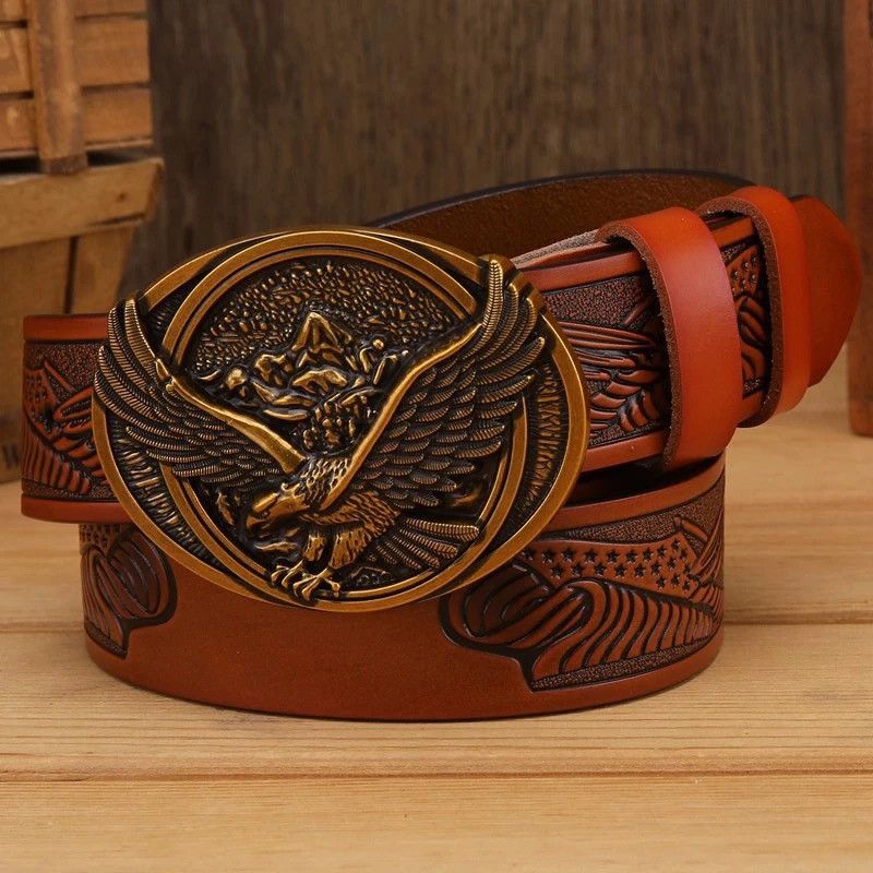 Leather × Vintage Gold Eangle Belt Size ONE SIZE - 1 Thumbnail
