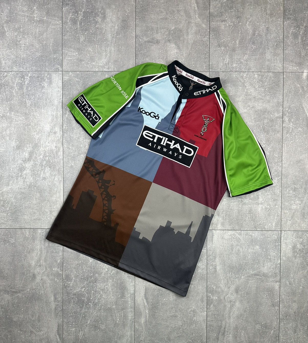 Canterbury of New Zealand Kooga Harlequins Rugby Multi-print Logo Jersey Size US L / EU 52-54 / 3 - 2 Thumbnail