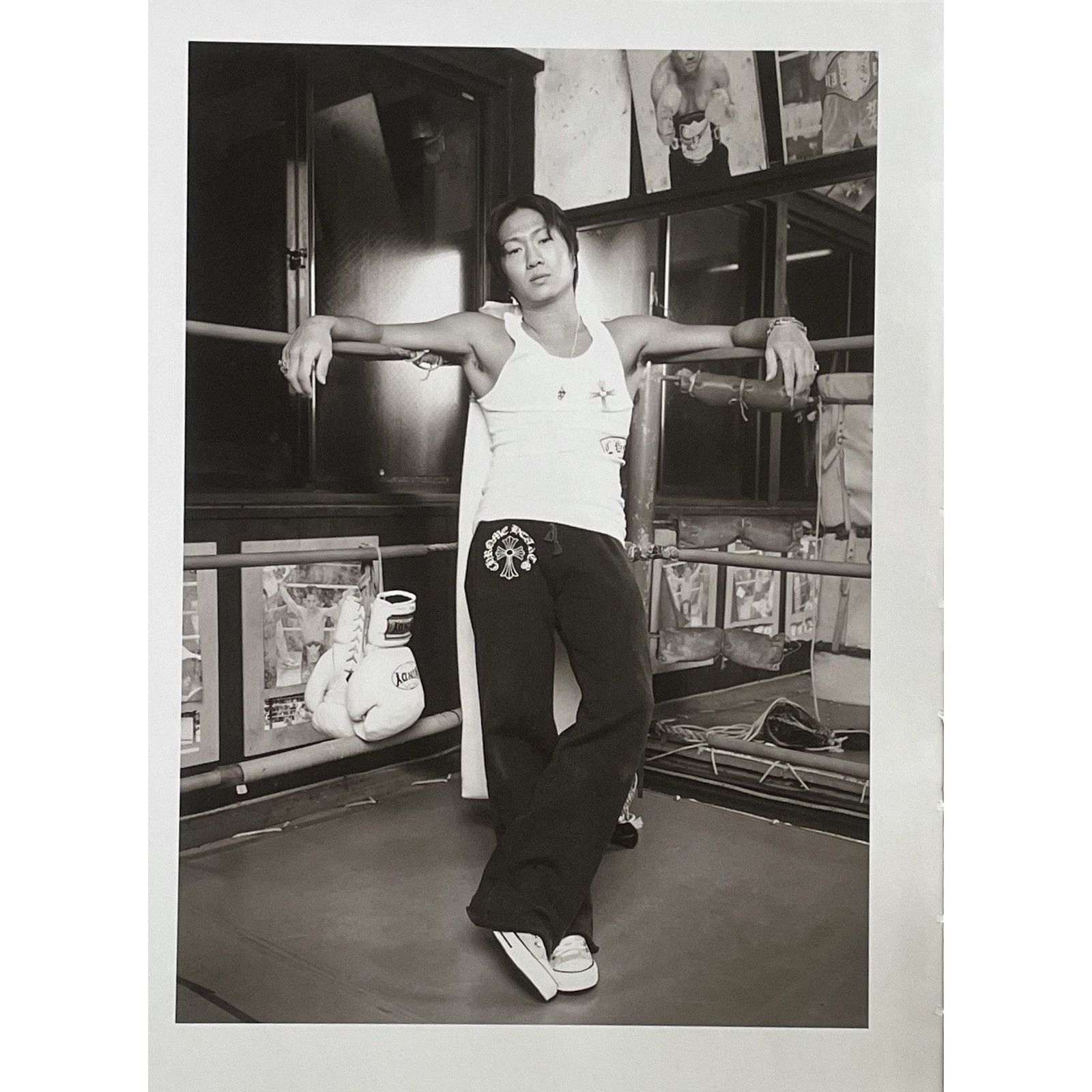 Chrome Hearts × Vintage Chrome Hearts black/white boxer photo Poster framed 9x11 Size ONE SIZE - 2 Thumbnail