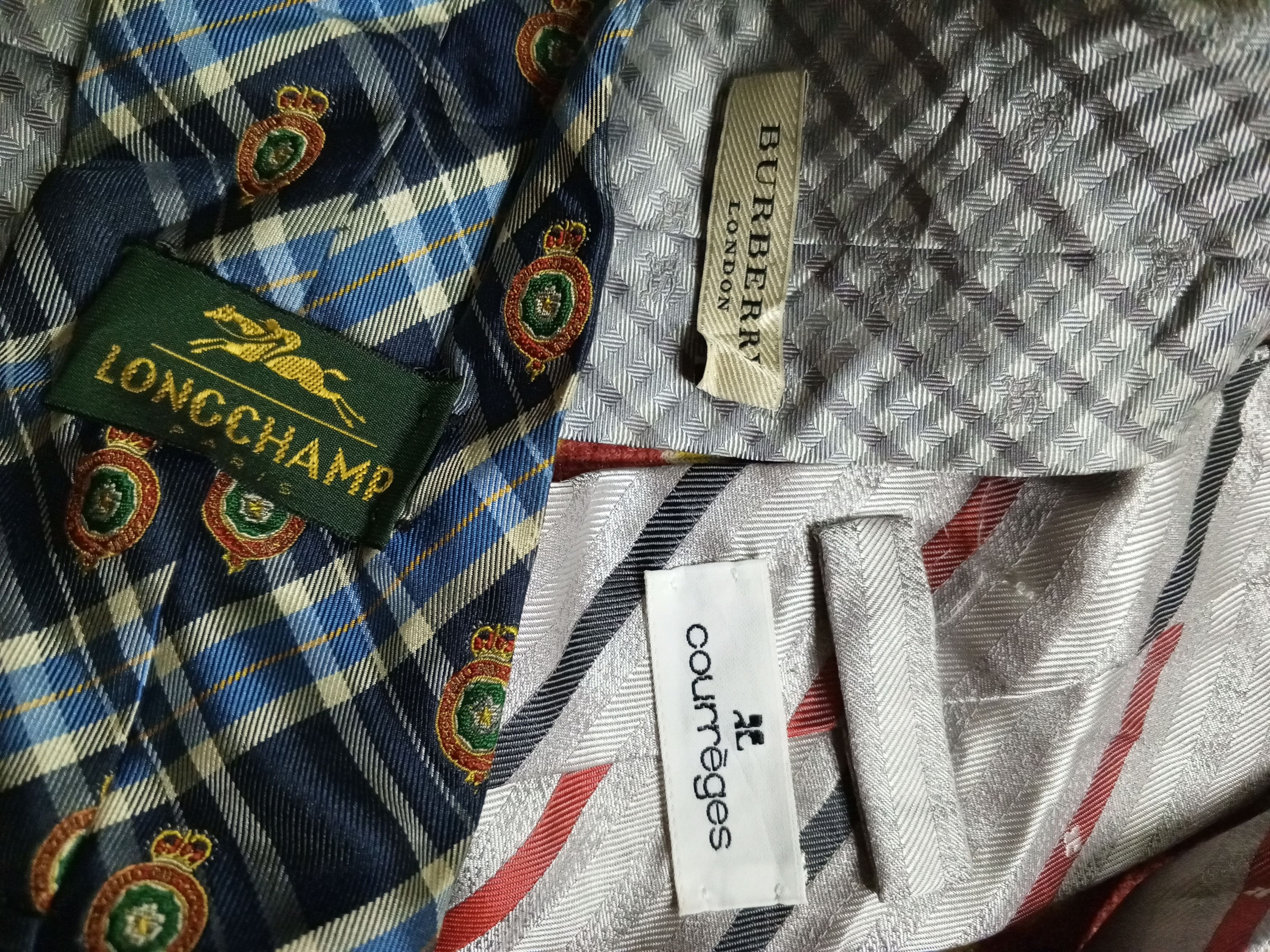 Designer 3 TIE(BURBERRY / COURREGES / LONCCHAMP ) Size ONE SIZE - 6 Thumbnail