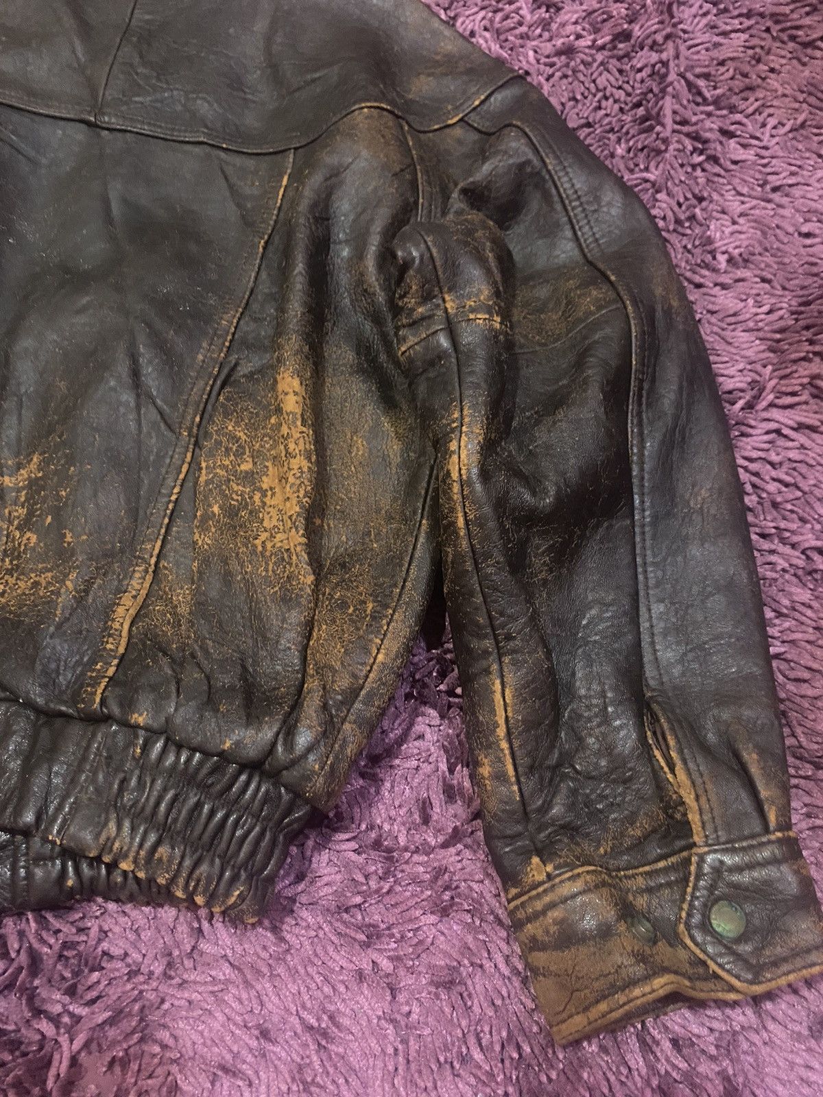 Japanese Brand × Vintage Vintage Leather Like Flight Jacket Size US M / EU 48-50 / 2 - 9 Thumbnail