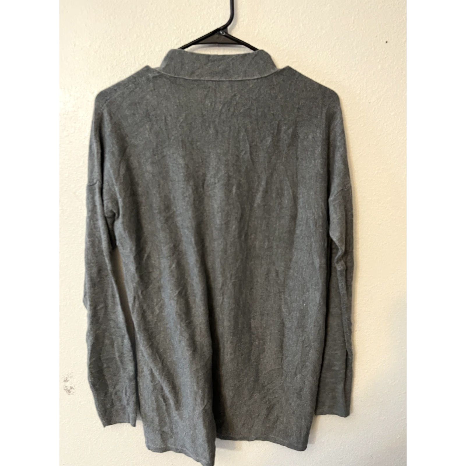 Loft VINTAGE LOFT Women’s Cardigan Sweater Small Gray Long Sleeve Casual Travel Workwear Lightweight breathable open front fall spring summer winter Size S / US 4 / IT 40 - 3 Thumbnail