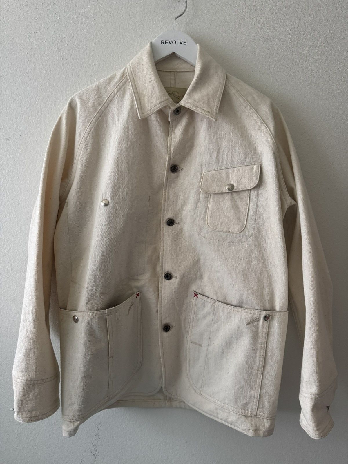 Monitaly Monitaly Ecru Denim Work/Chore Jacket Size US S / EU 44-46 / 1 - 1 Thumbnail
