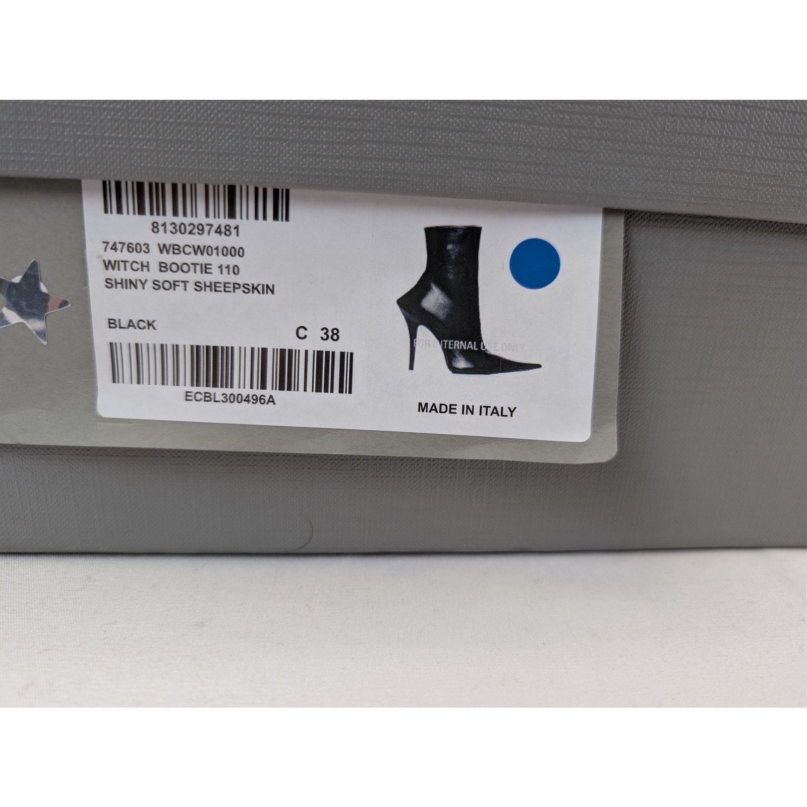 Balenciaga o1rshd1 Witch Bootie Shiny Soft Sheepskin Boot in Black Size US 8 / IT 38 - 19 Thumbnail