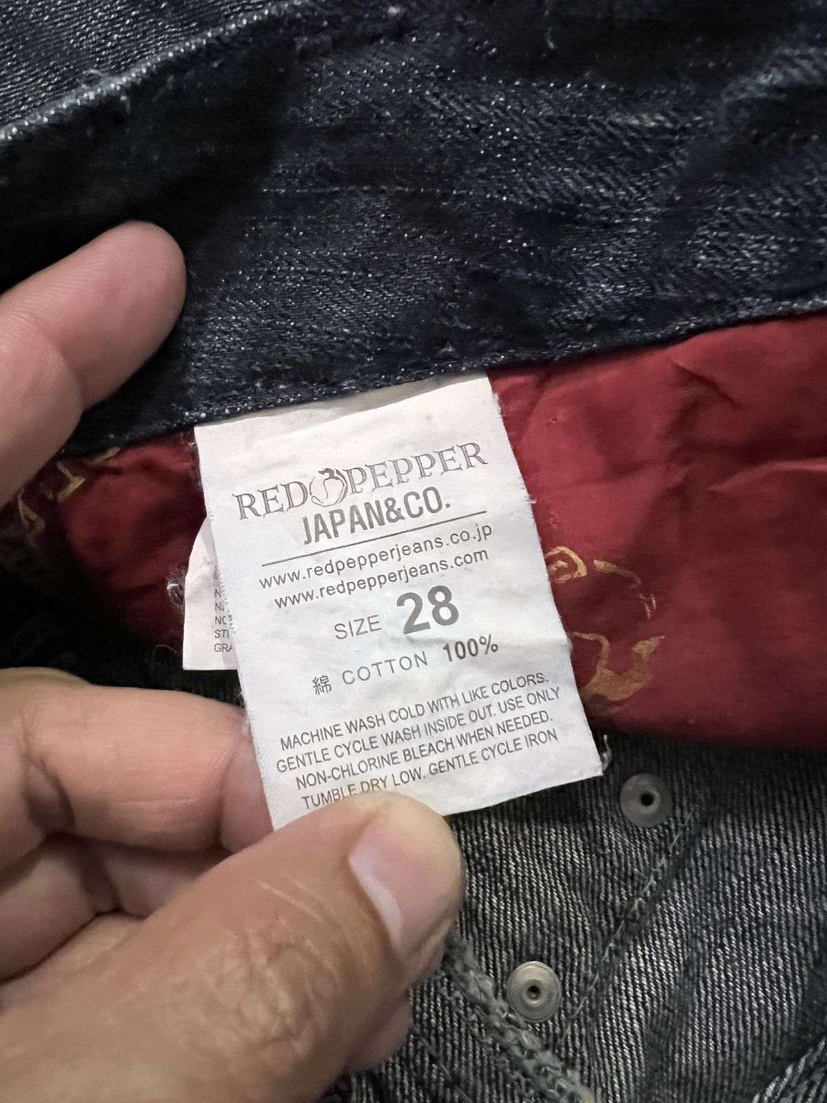 Japanese Brand Flare Redpepper Embroidery Skull Mud Wash Lowrise Jean Size US 31 - 19 Thumbnail