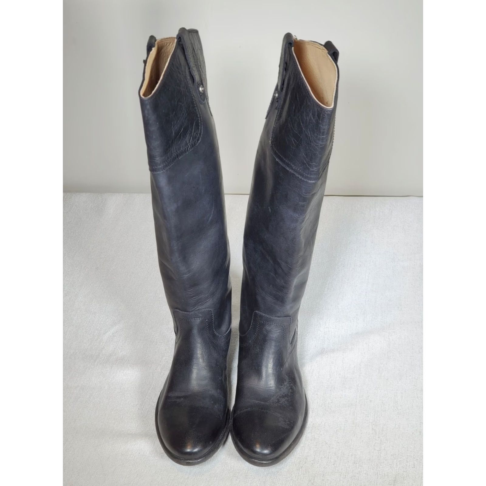 Frye VINTAGE FRYE Carson Riding Button Tall Boots 70068 Distressed Black Leather Women's 9 B Size US 9 / IT 39 - 7 Thumbnail