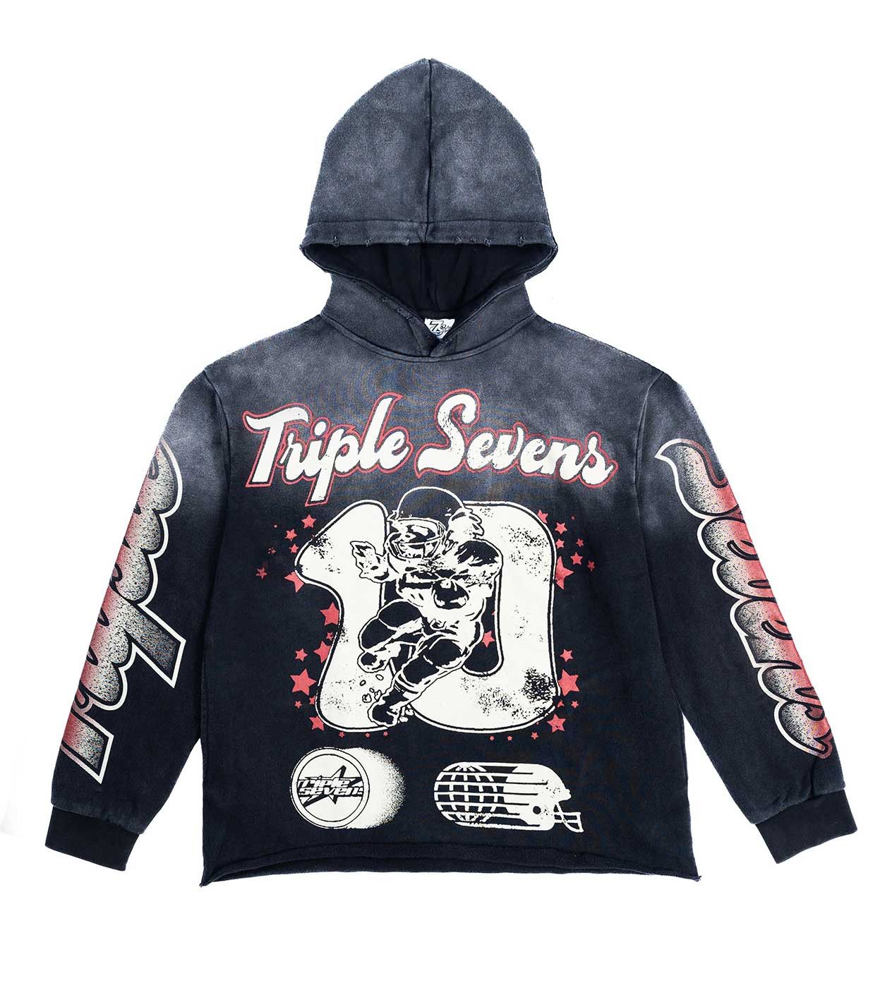 TRIPLE SEVENS All Star Hoodie Vintage Black Size US XXL / EU 58 / 5 - 1 Thumbnail