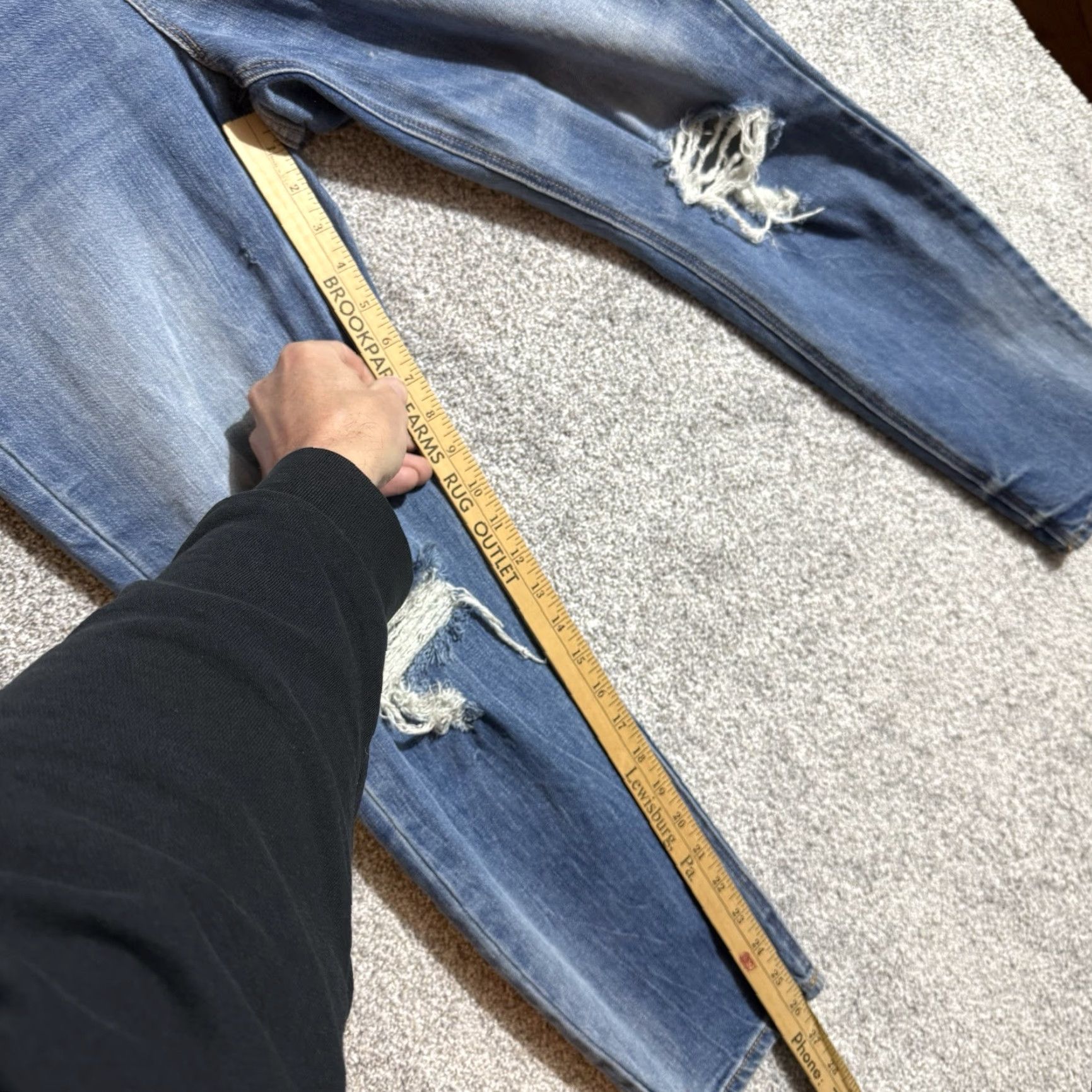 Old Navy VINTAGE Old Navy Jeans Womens Size 10 Power Straight Distressed Ripped Grunge Streetwear Jeans Womens Regular Blue 5-Pocket Denim Mid Rise Size 32" / US 10 / IT 46 - 4 Thumbnail