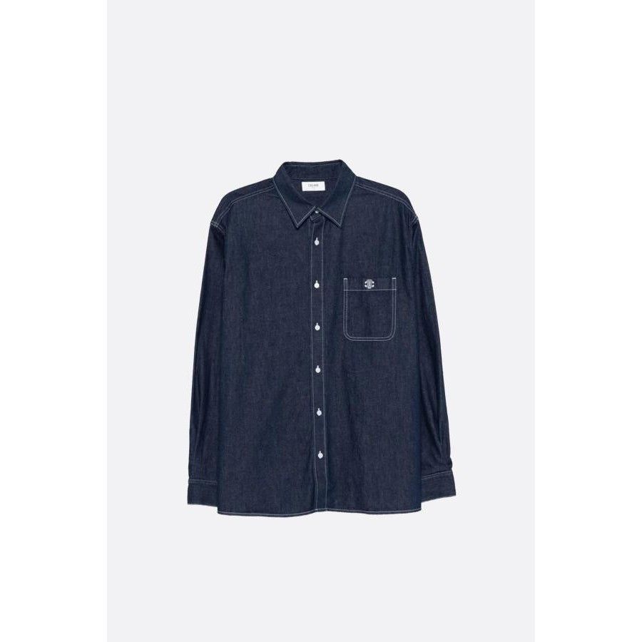 Celine CELINE Blue Denim Overshirt New & Authentic (Men's size:L;) Size US L / EU 52-54 / 3 - 2 Thumbnail