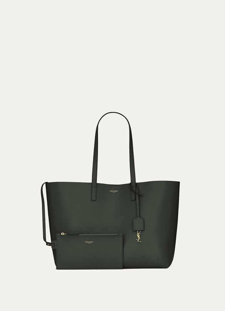 Saint Laurent Paris o1b1hav110924 Size: OS / Shopping Leather Bag Dark Green Size ONE SIZE - 2 Thumbnail