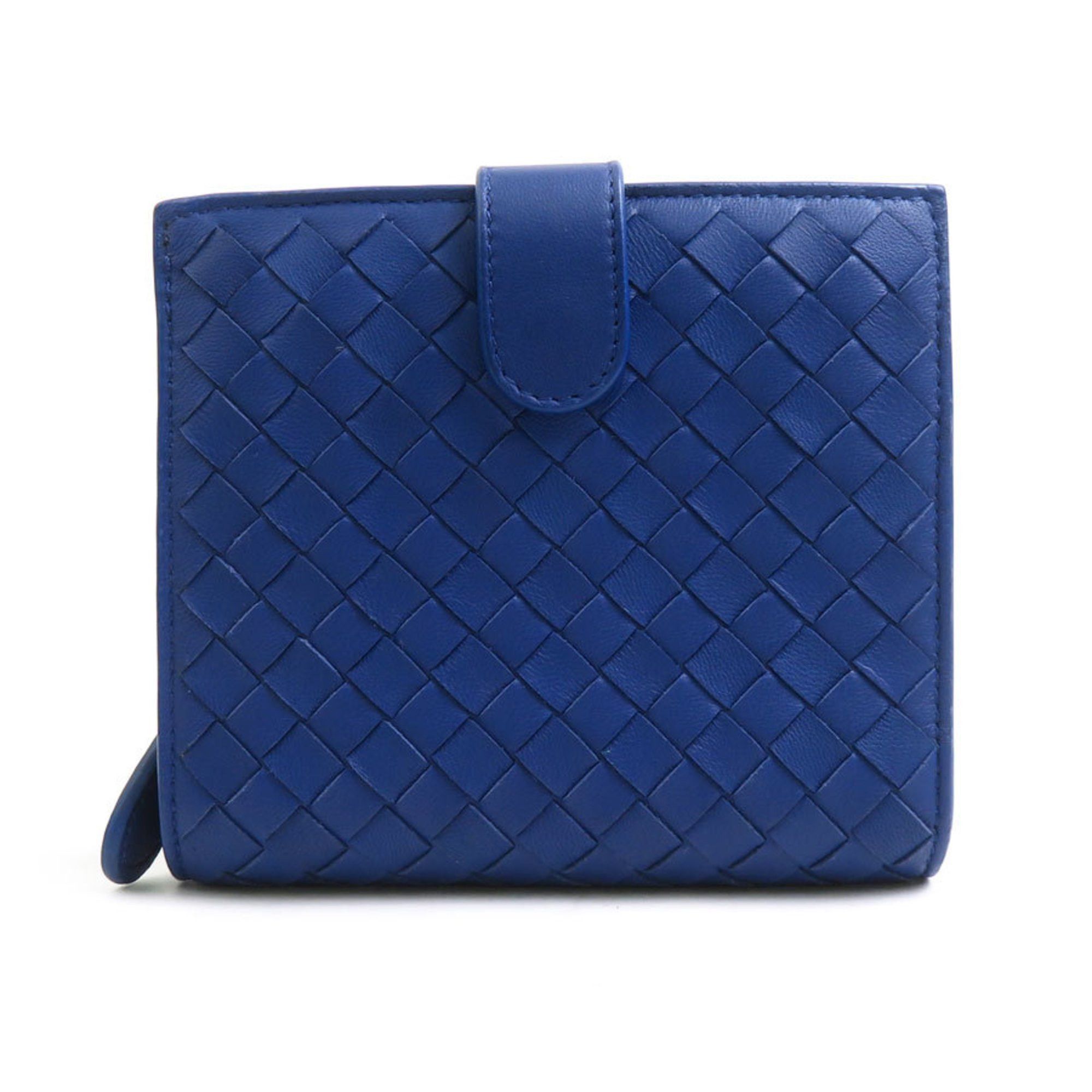Bottega Veneta BOTTEGA VENETA Bi-fold Wallet Intrecciato Leather Blue Men's Women's h31194a Size ONE SIZE - 1 Thumbnail