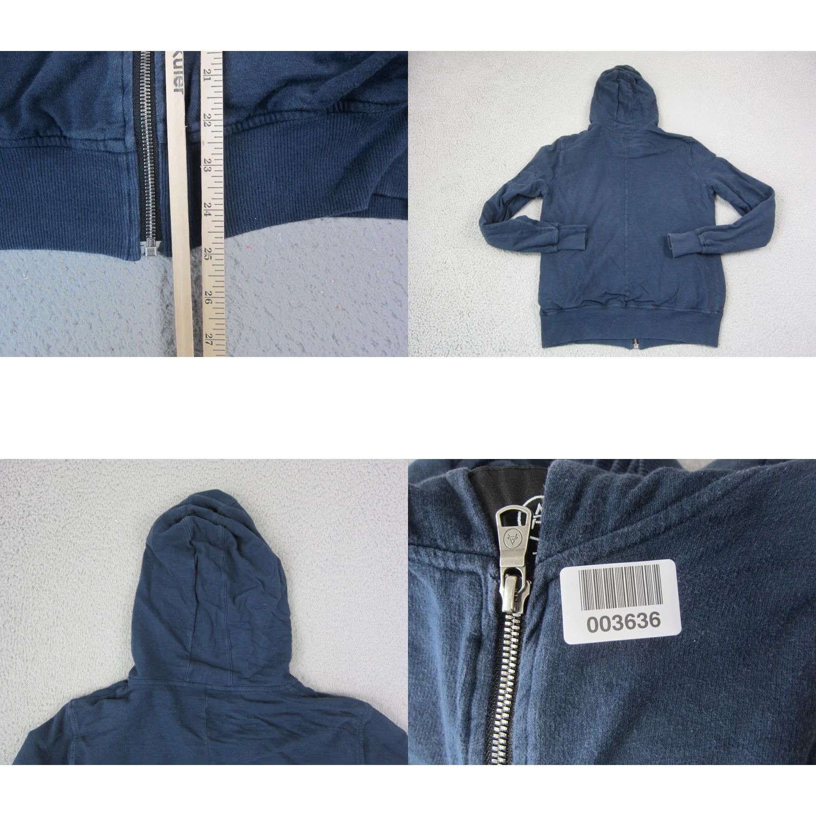 Vintage Aether Hoodie Mens 3 Large Blue Full Zip Sweatshirt Cotton Casual Outdoors USA Size US L / EU 52-54 / 3 - 8 Thumbnail