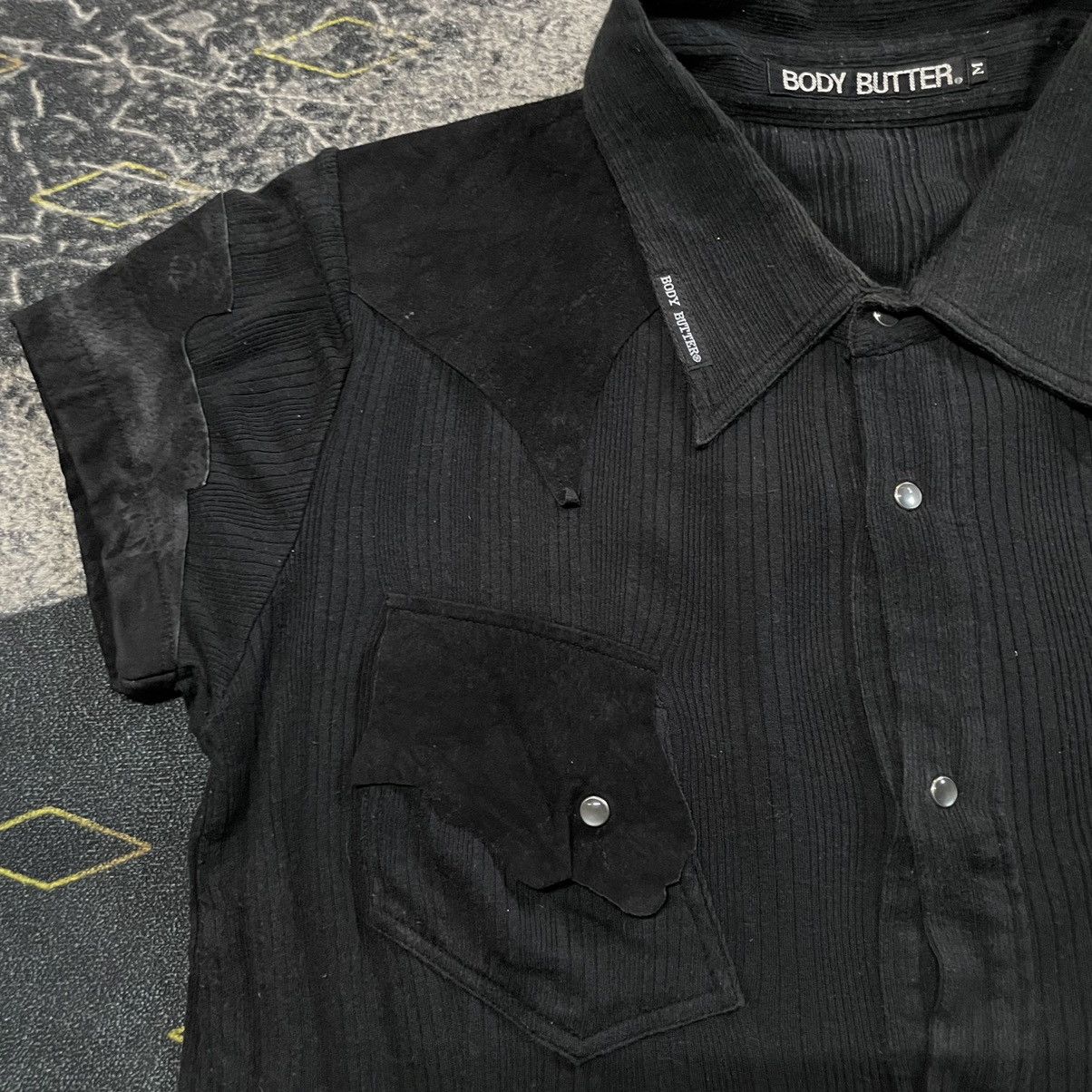 14th Addiction × Japanese Brand × Seditionaries 💥DOPEE💥💥- BODY BUTTER Hybrid Leather Paneled Snap Buttton Size US M / EU 48-50 / 2 - 6 Thumbnail