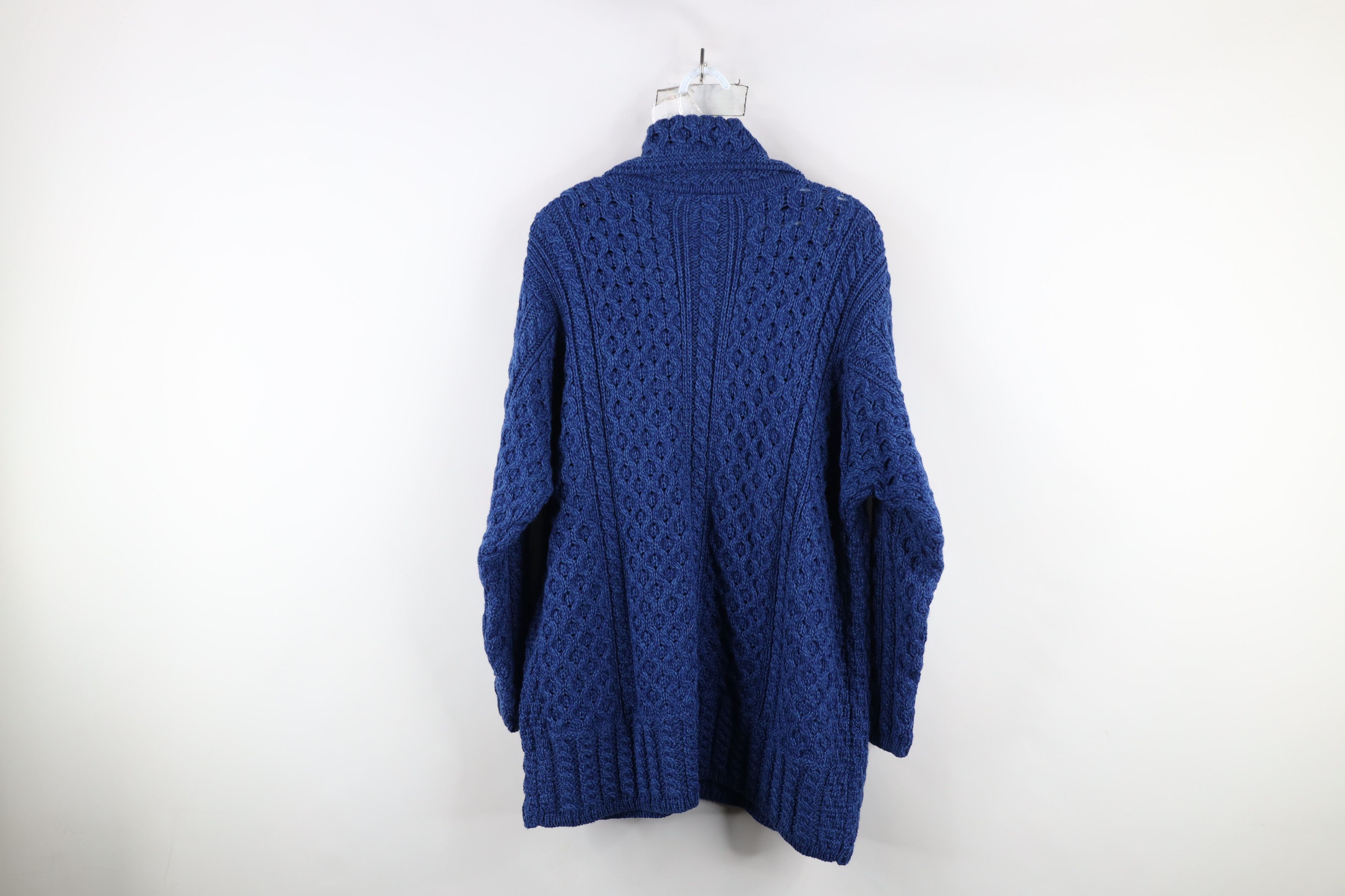Vintage Vintage 90s Streetwear Cable Knit Fisherman Cardigan Sweater Size L / US 10 / IT 46 - 9 Thumbnail