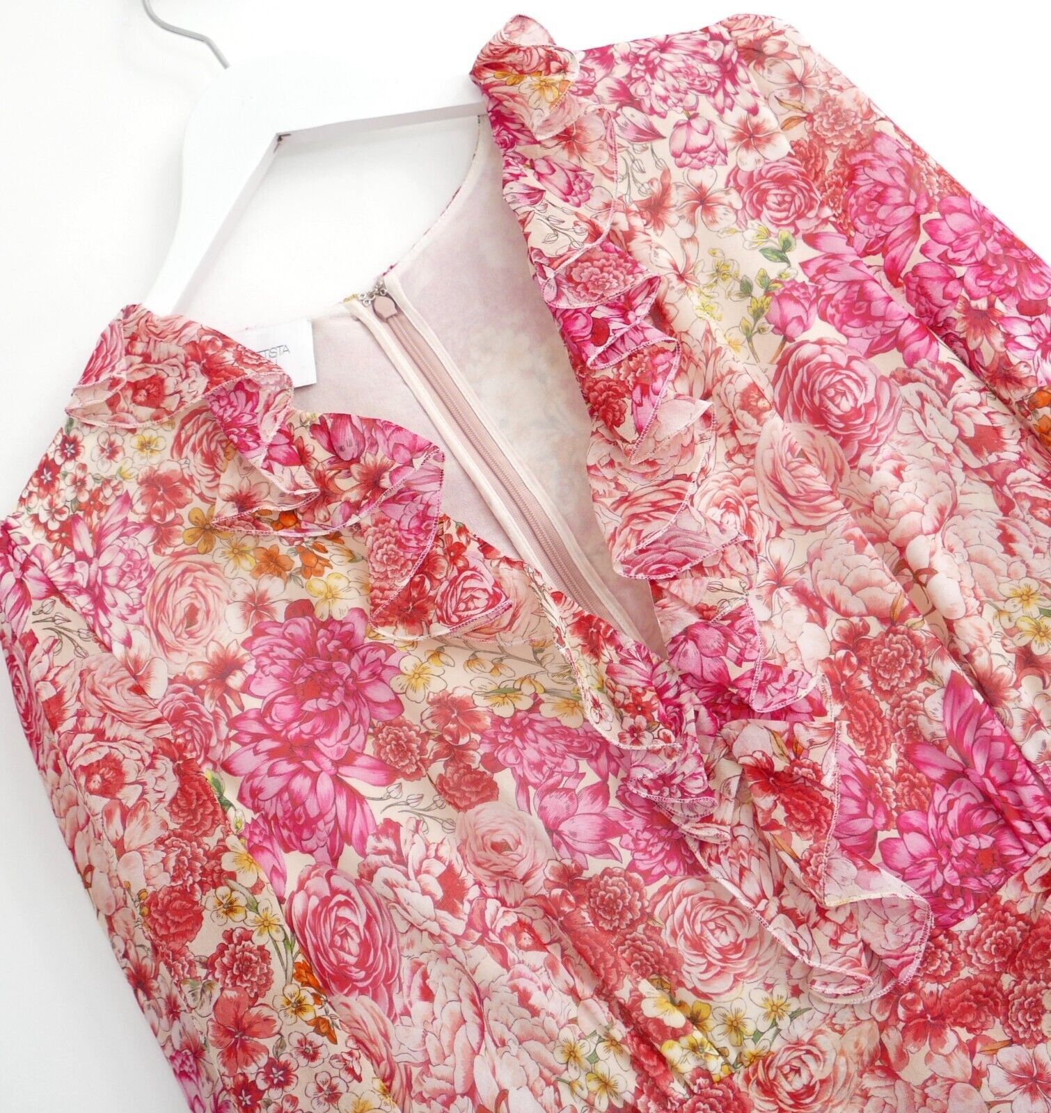 Giambattista Valli Giambattista Valli SS19 Pink Floral Silk Hyper Romance Dress Size M / US 6-8 / IT 42-44 - 3 Thumbnail