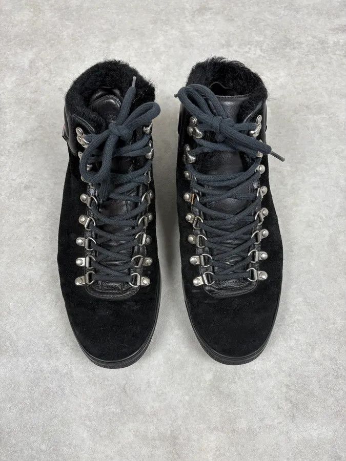 Gucci Gucci Black Suede Leather High Signature Sneakers Size US 7 / EU 40 - 2 Thumbnail
