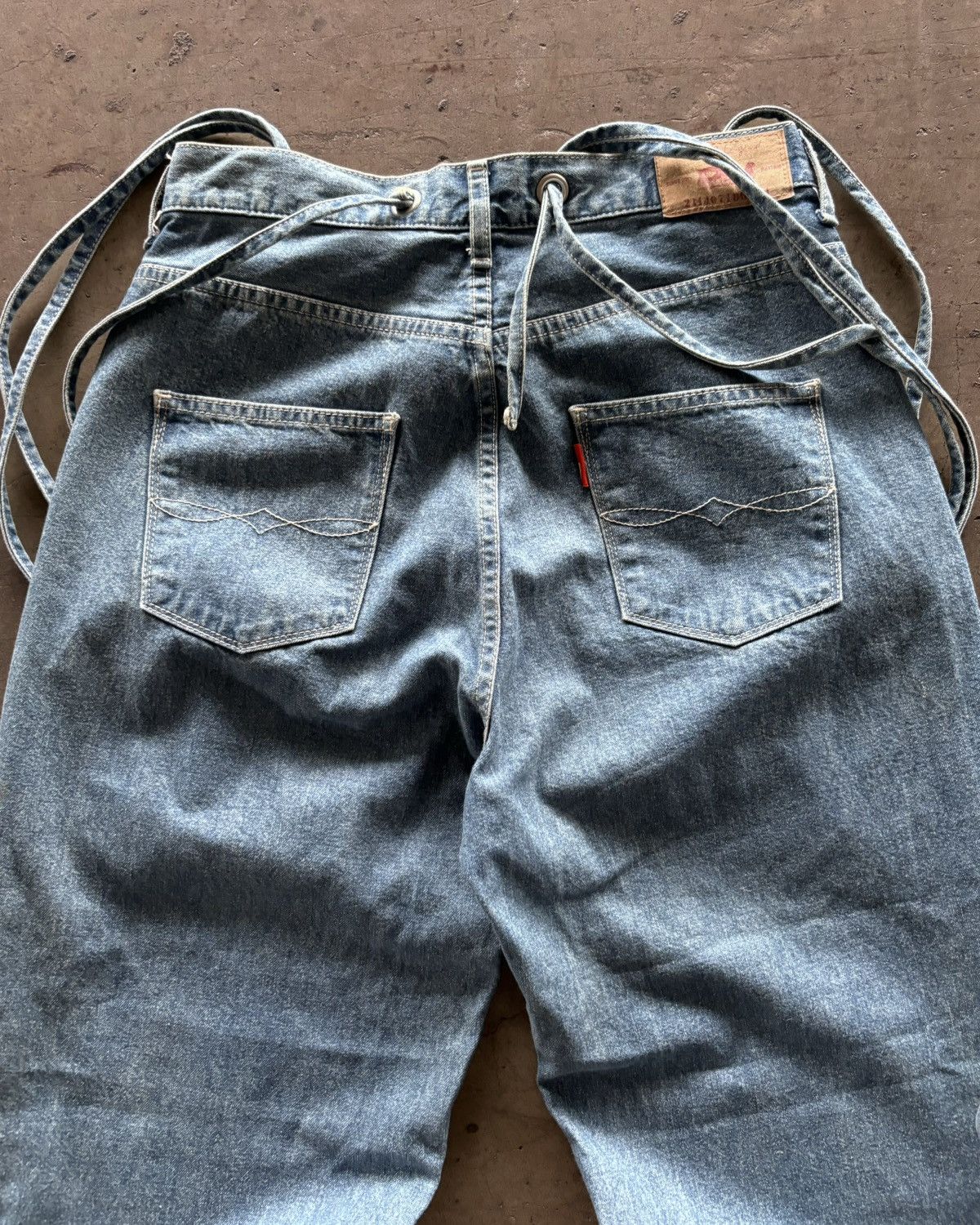 Beauty Beast × Japanese Brand 2000s Ungrid Multi Rope Blue Denim Baggy Jeans Size US 28 / EU 44 - 7 Thumbnail