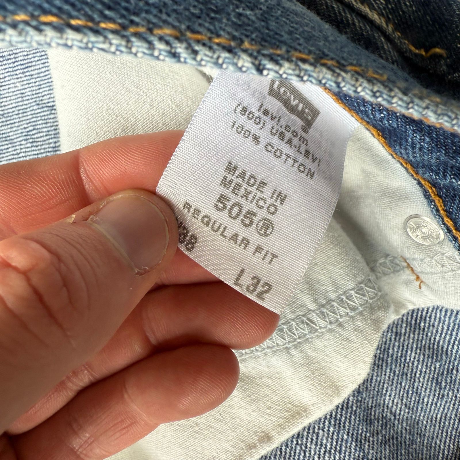 Levi's Vintage Y2K Levi’s 505 Straight Leg Blue Jeans Size US 38 / EU 54 - 6 Thumbnail