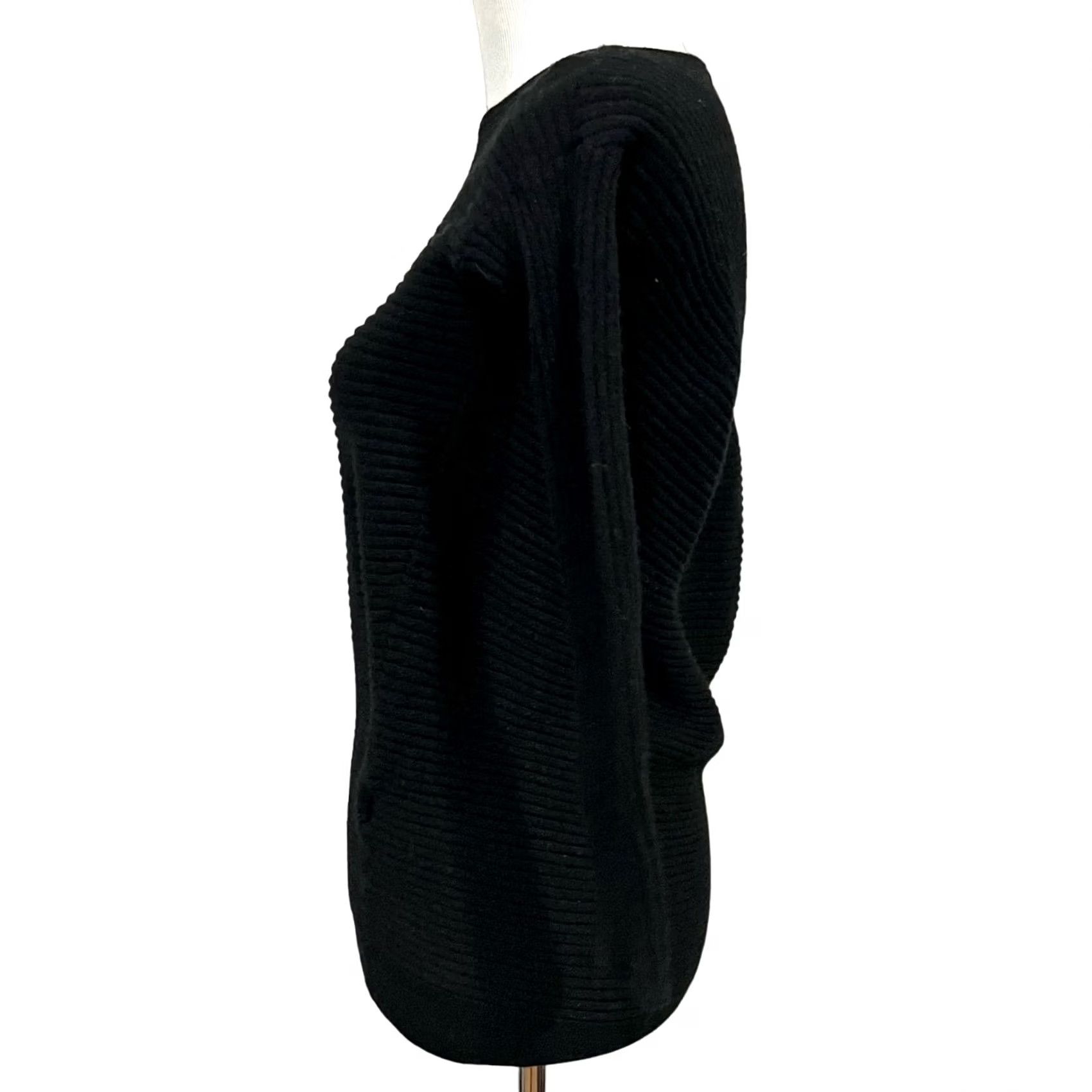 Cos COS Women's Black Wool Jumper Tunic Sweater - Ribbed Boat Neck Size M Size M / US 6-8 / IT 42-44 - 4 Thumbnail