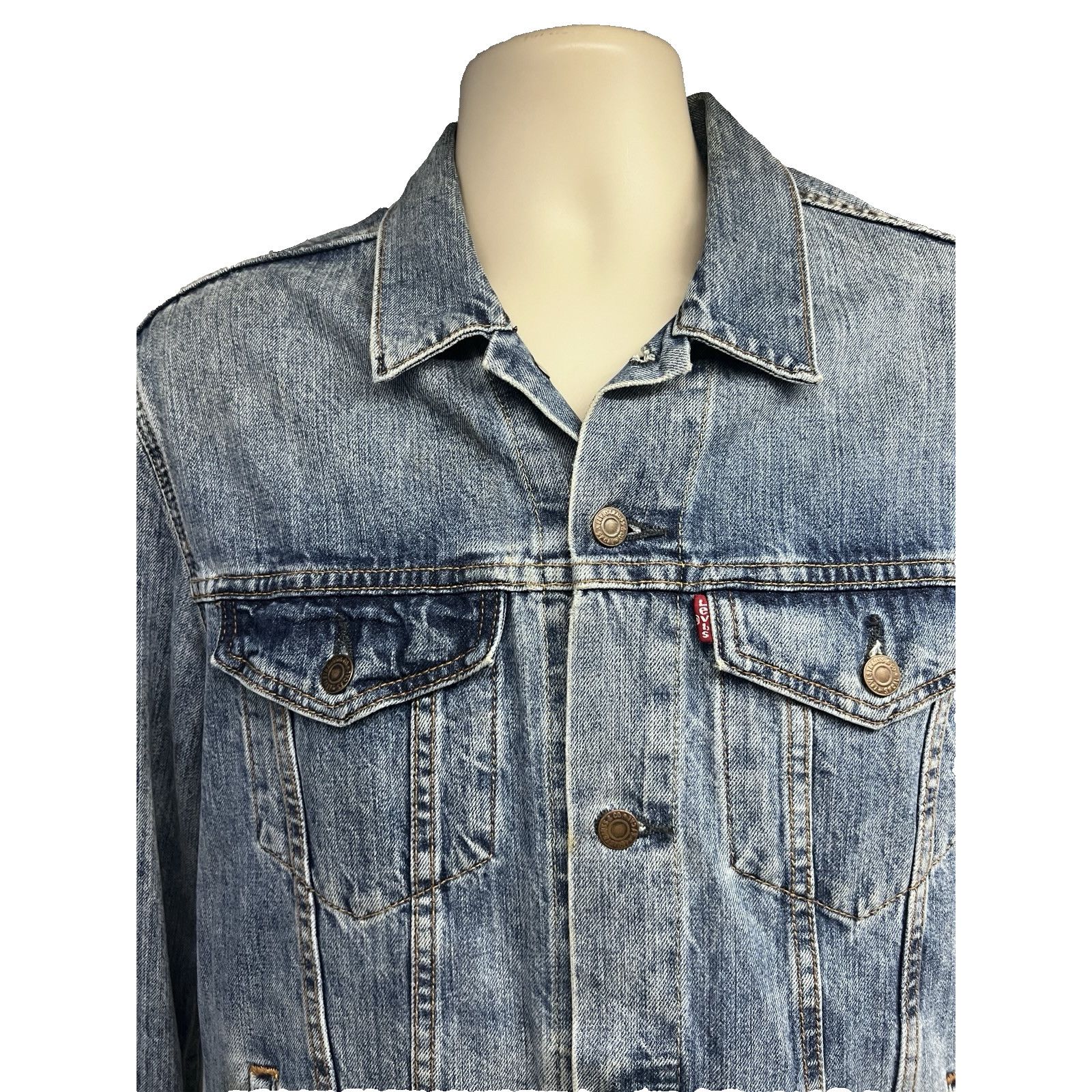 Levi's Levis Blue Denim Button Up Jean Trucker Jacket M Pockets Size US M / EU 48-50 / 2 - 4 Thumbnail