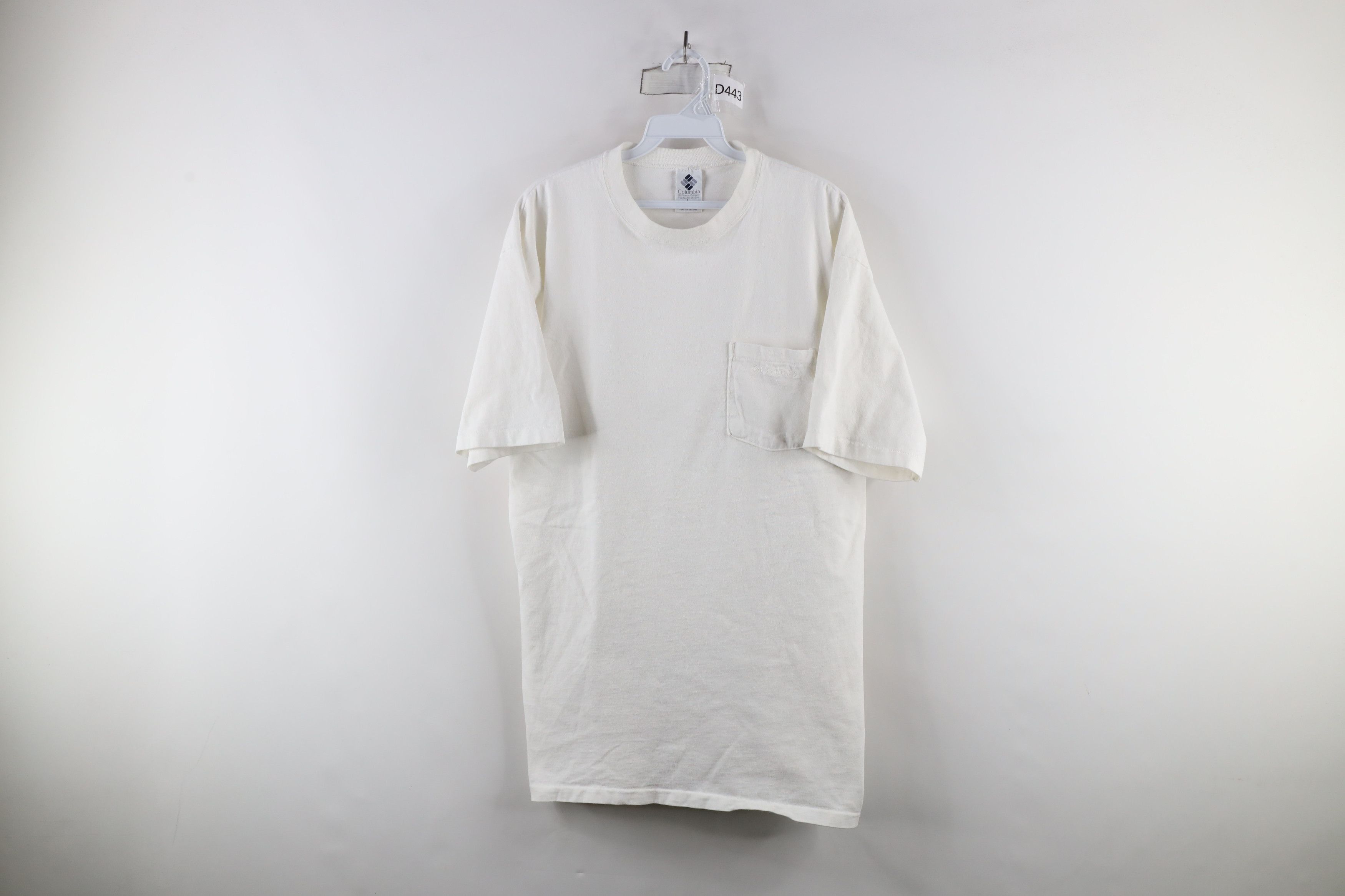 Columbia × Vintage Vintage 90s Columbia Heavyweight Cotton T-Shirt White USA Size US L / EU 52-54 / 3 - 1 Thumbnail